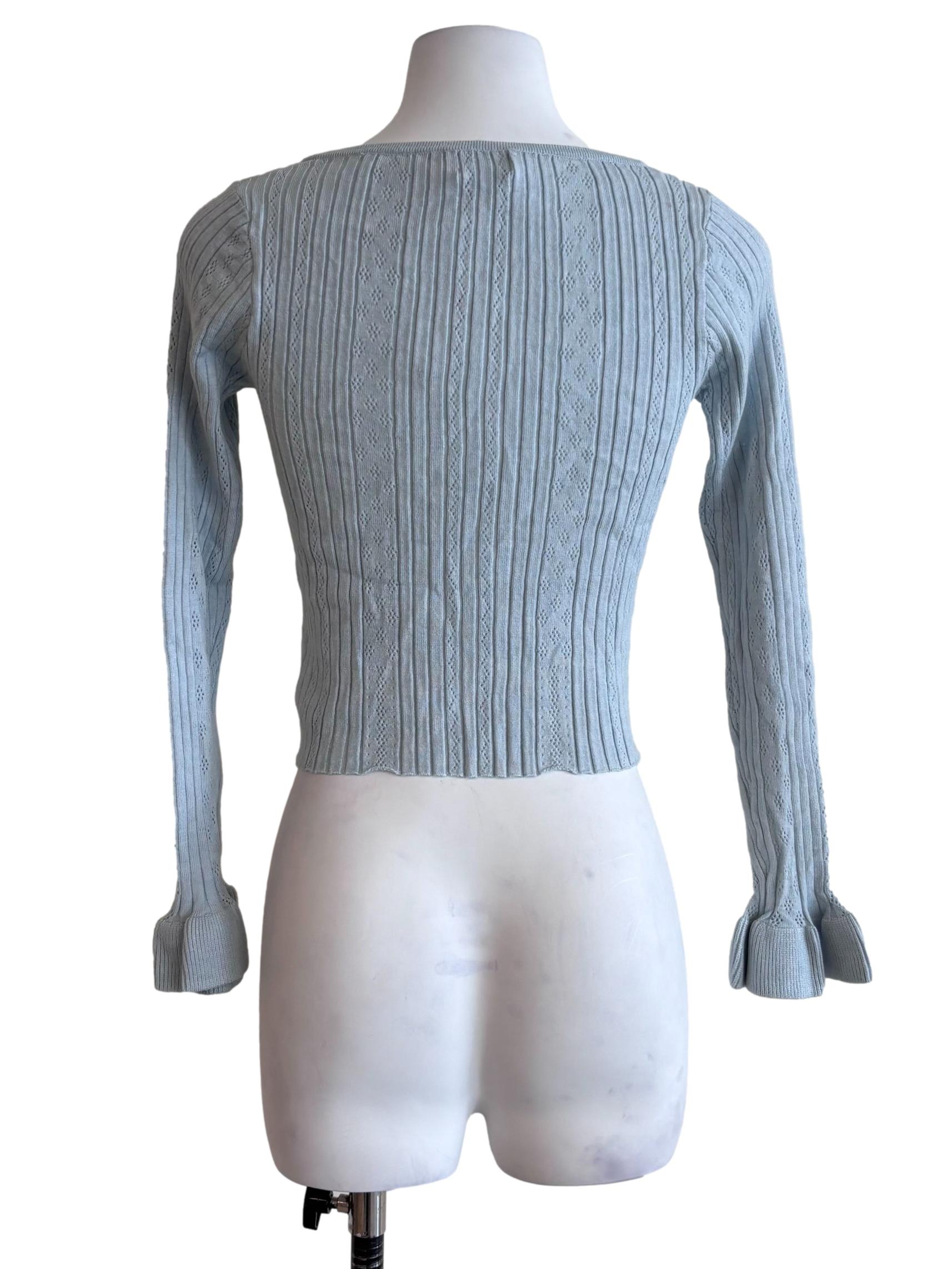 Baby Blue Long Sleeve Knit Top