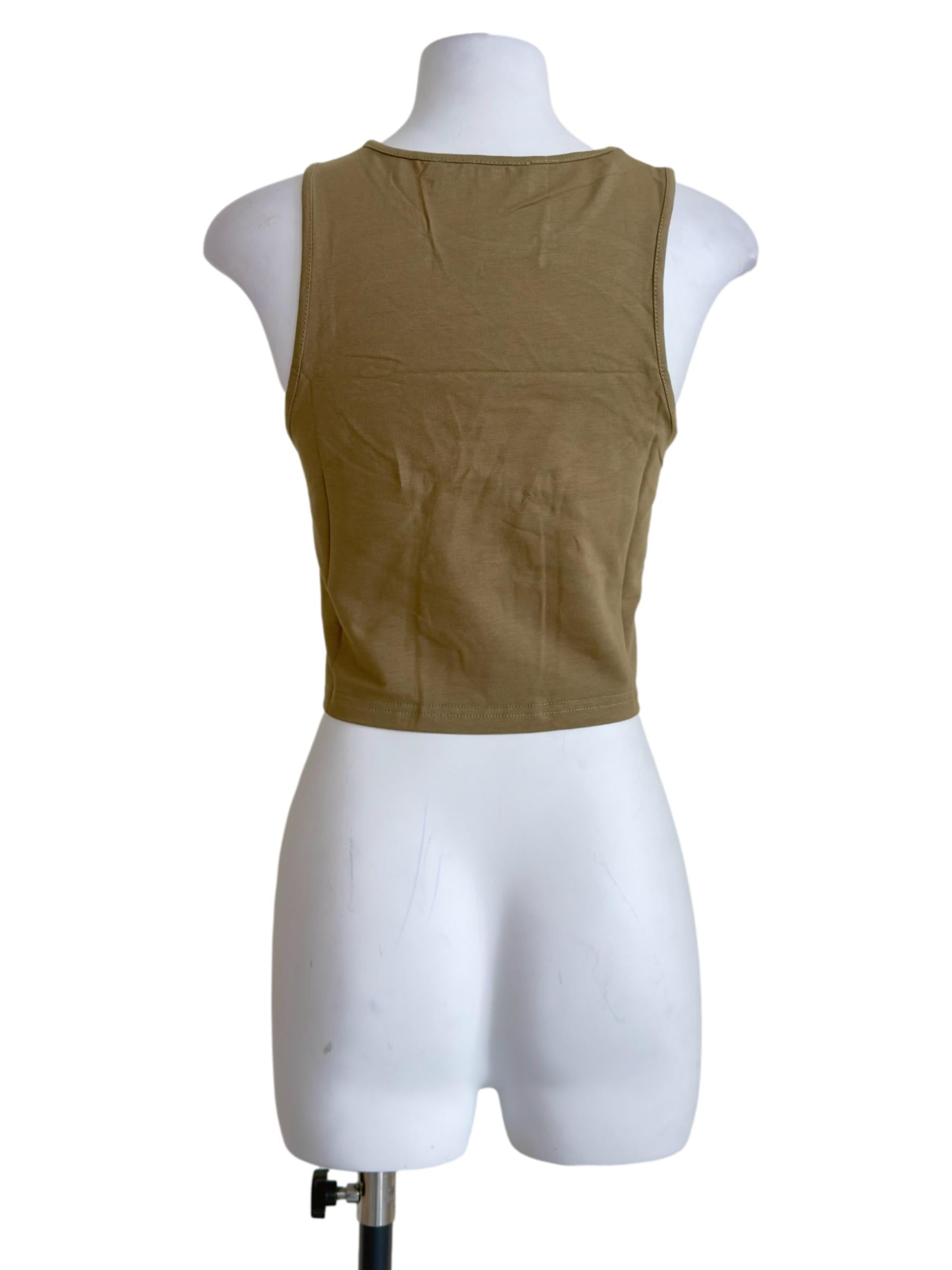 Olive Green Gia Cut Out Racercut Top