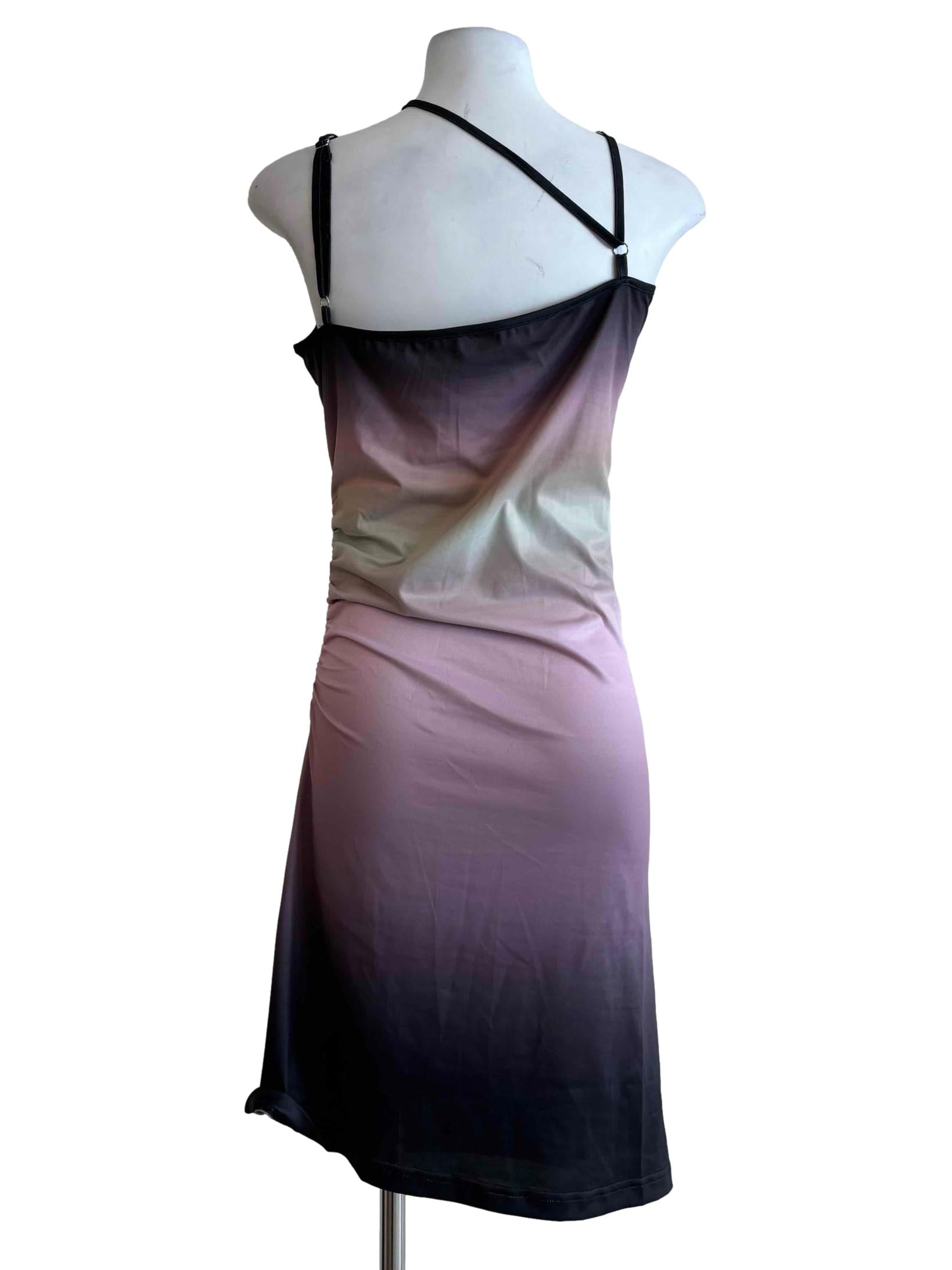 Purple Ombre Cut Out Shoulder Bodycon Dress