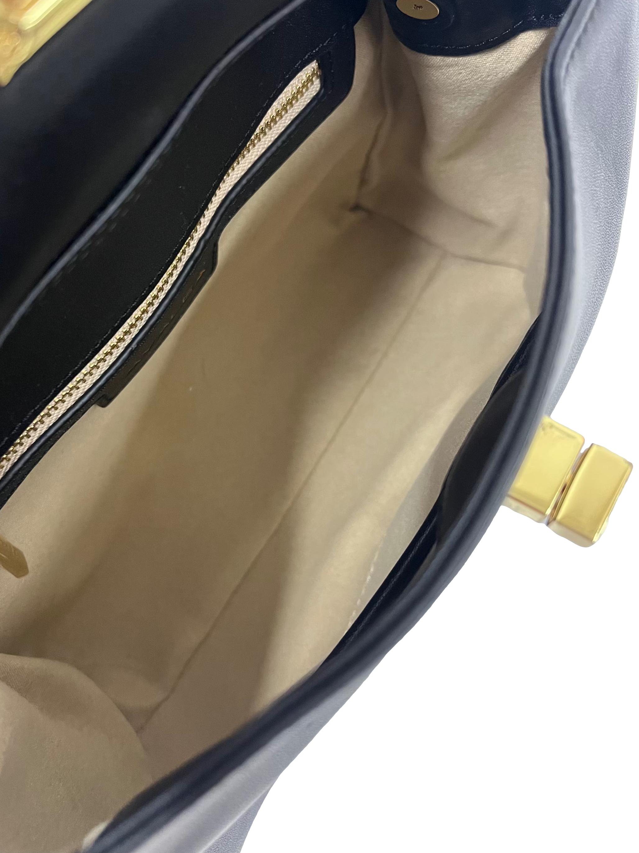 Black Leather Lazy Retro Crossbody Bag CSN