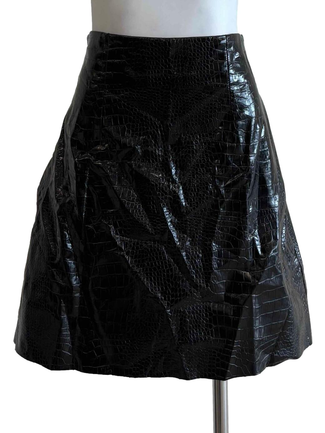 Black Faux Leather Mini Skirt