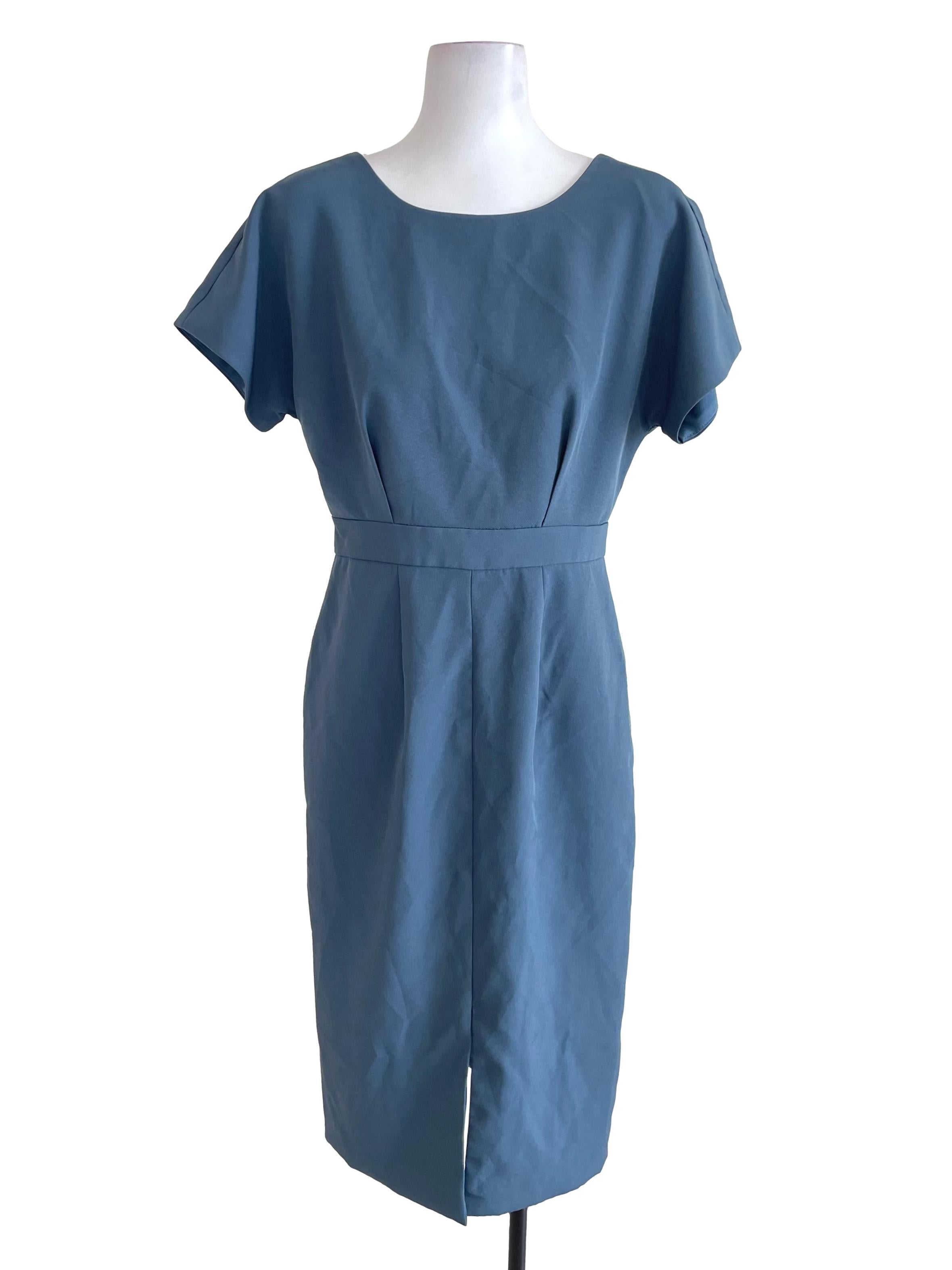 Fayth Blue Pleated Slip Dress | REFASH