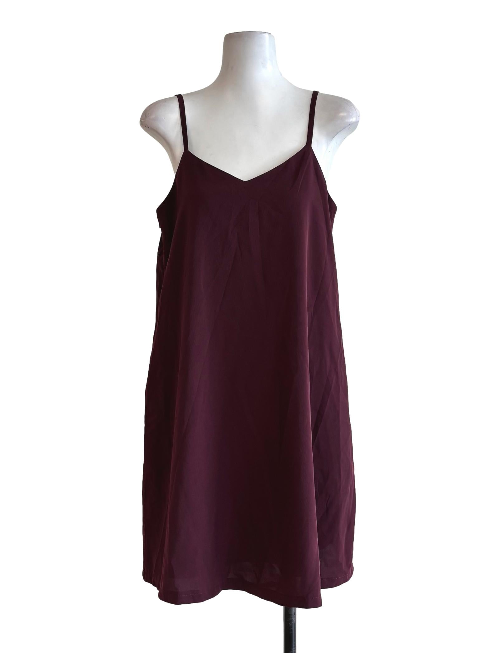 Burgundy Straight Cami Dress