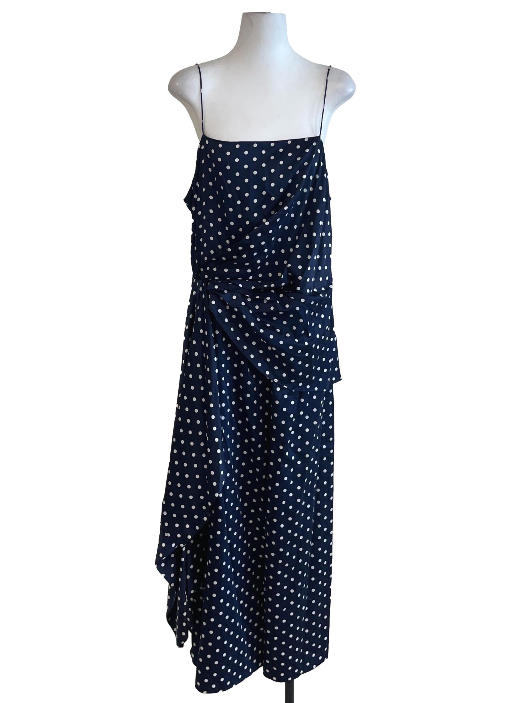 Navy Blue Polka Dot Jumpsuit