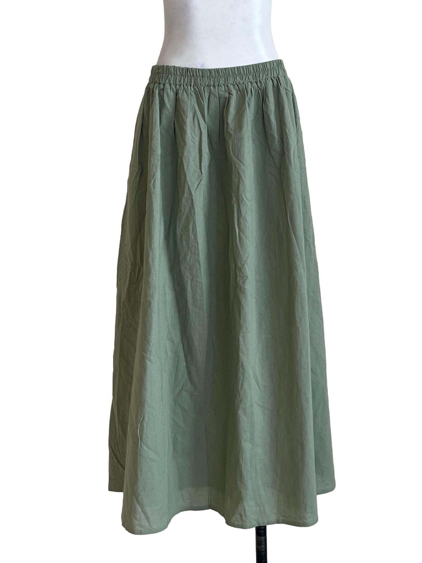Pistachio Green A-Line Skirt