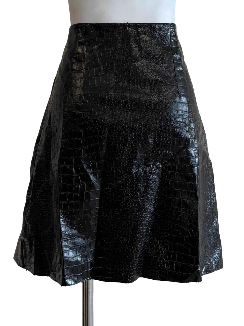Black Faux Leather Mini Skirt