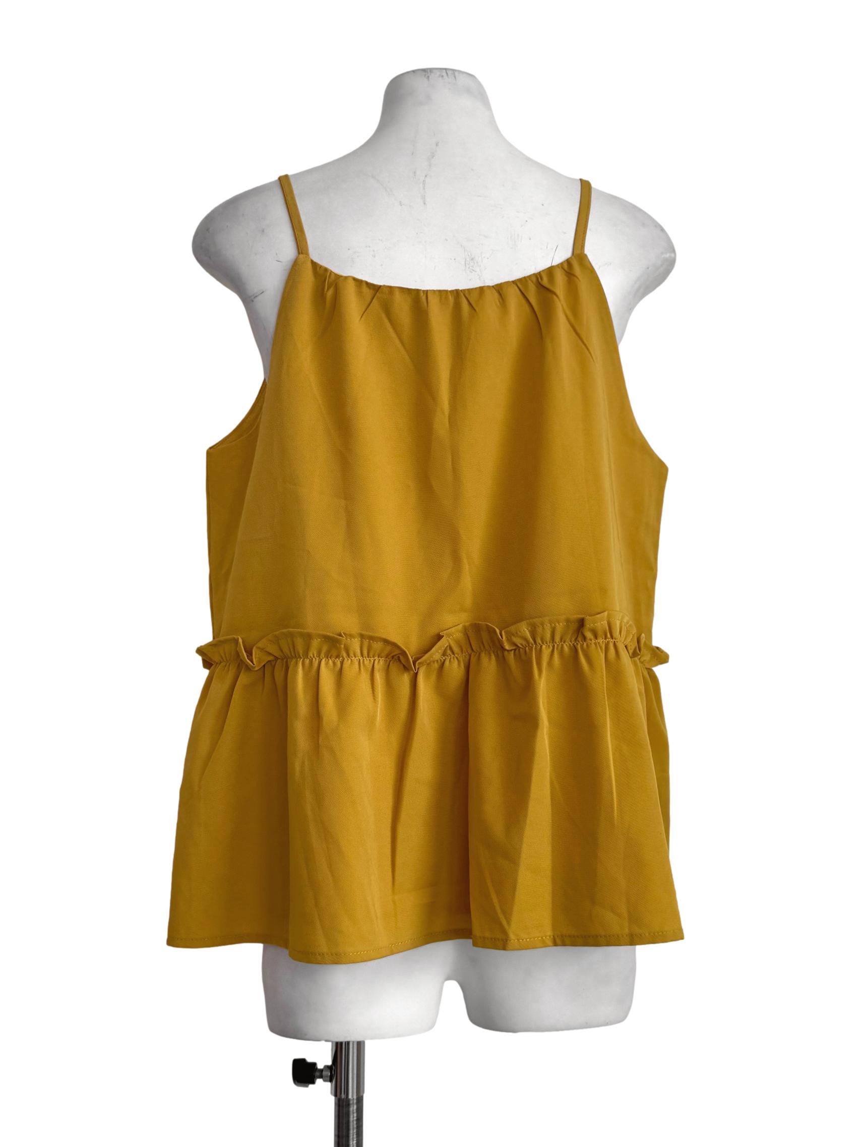 Mustard Yellow Ruffle Cami Top