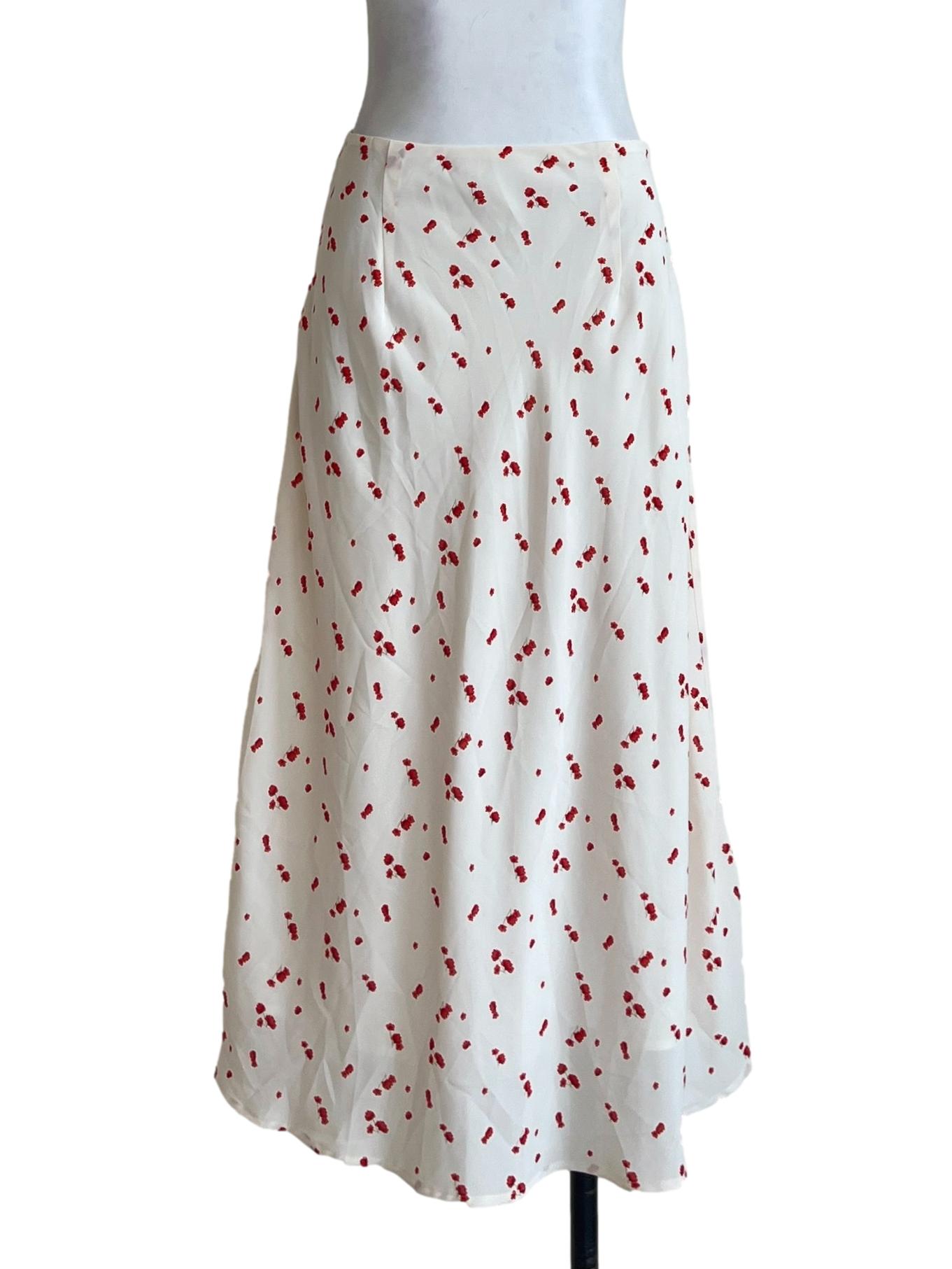 Cream White A-Line Skirt