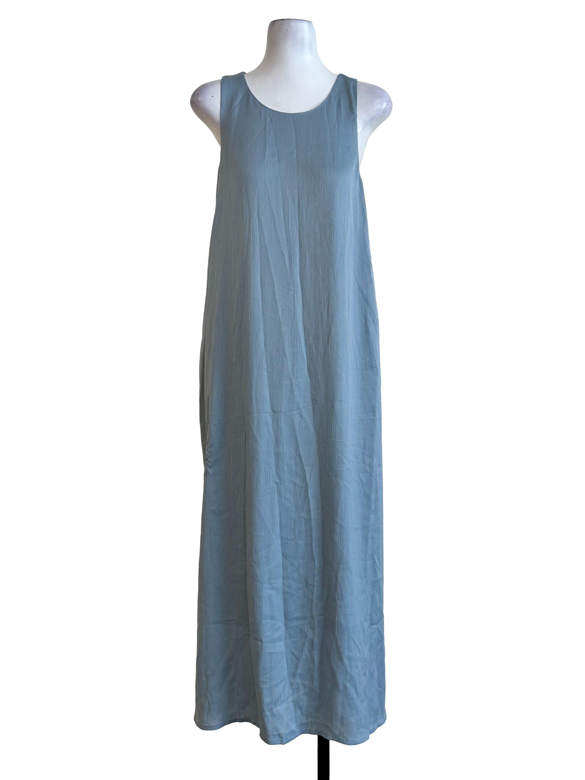 Baby Blue Textured Maxi Dress