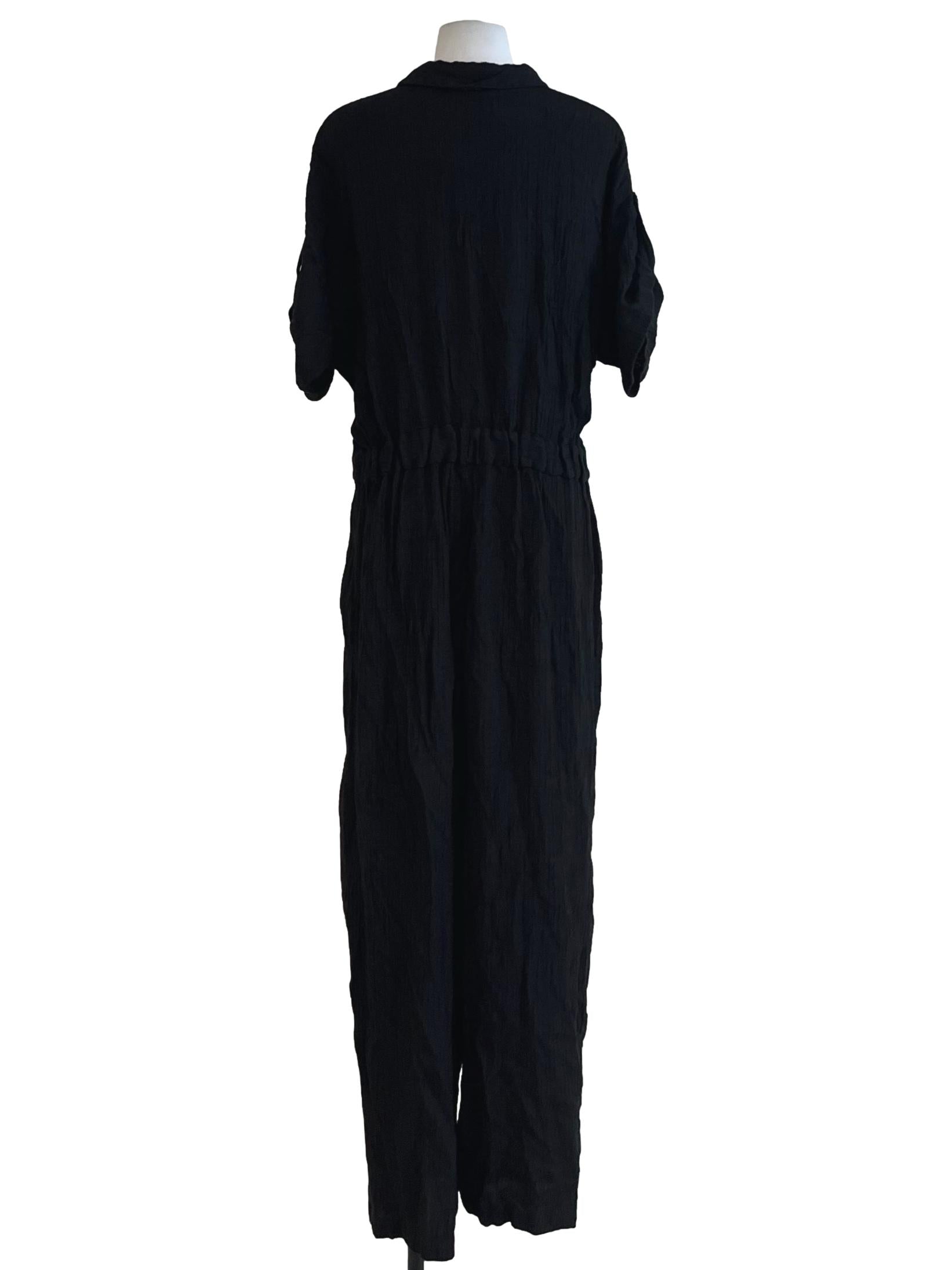 Black Wing Collar Jumpsuit