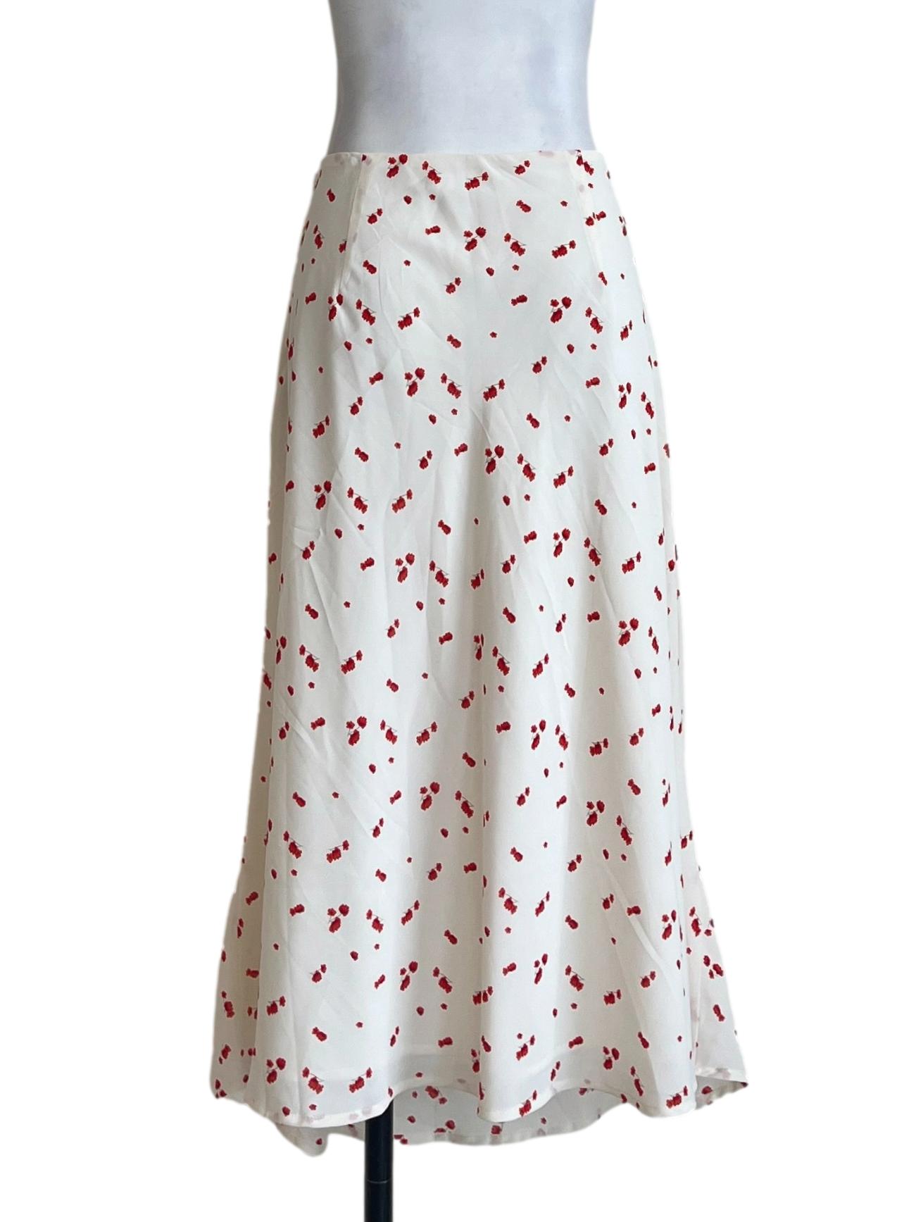 Cream White A-Line Skirt