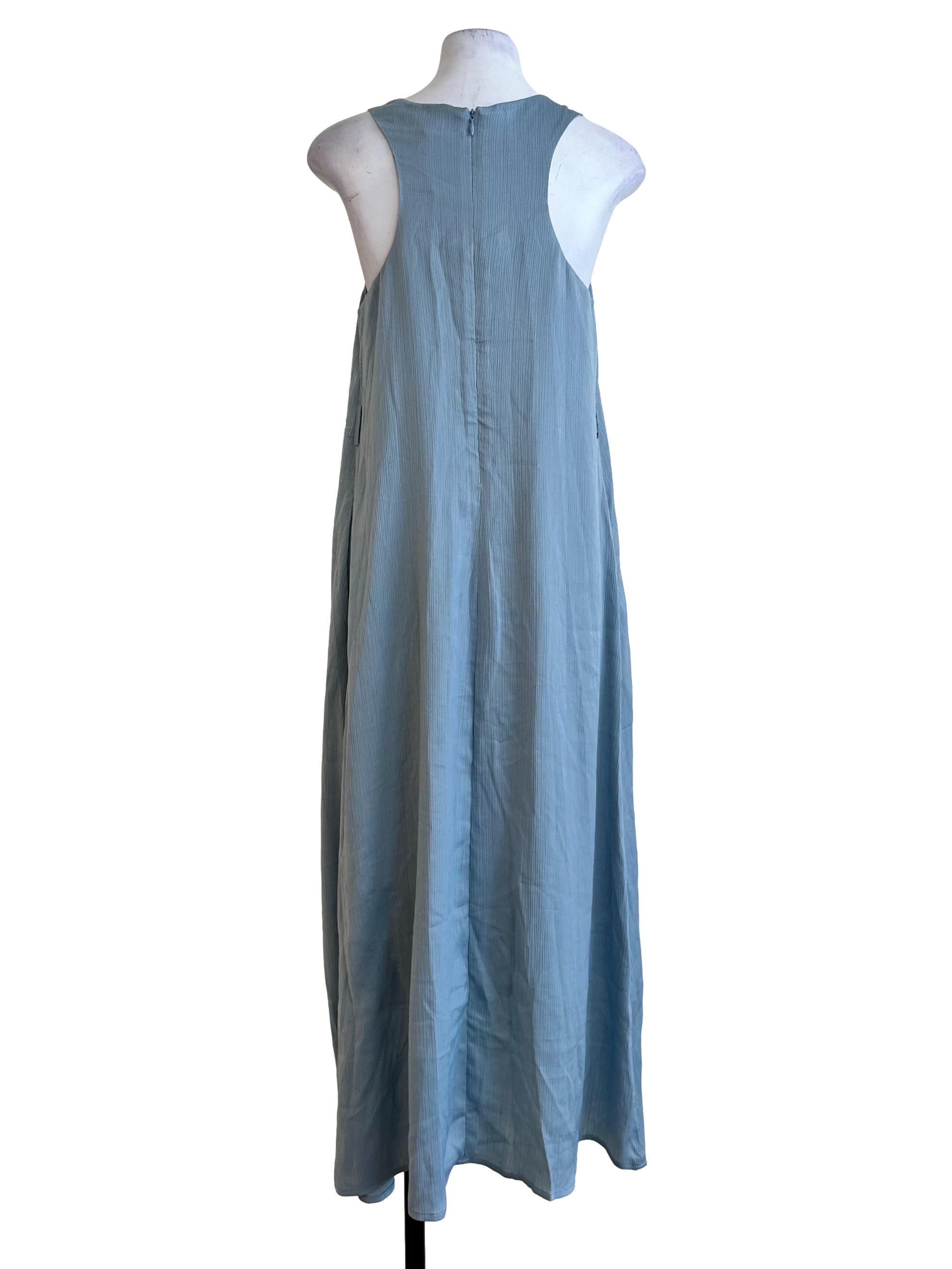 Baby Blue Textured Maxi Dress