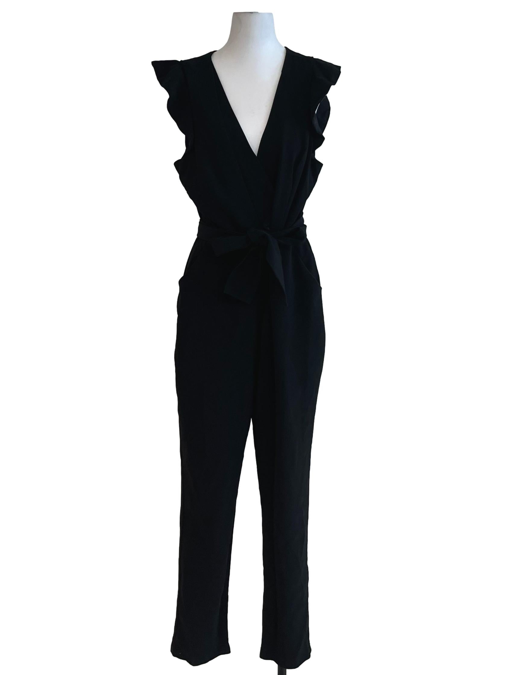 Black V-Neckline Jumpsuit