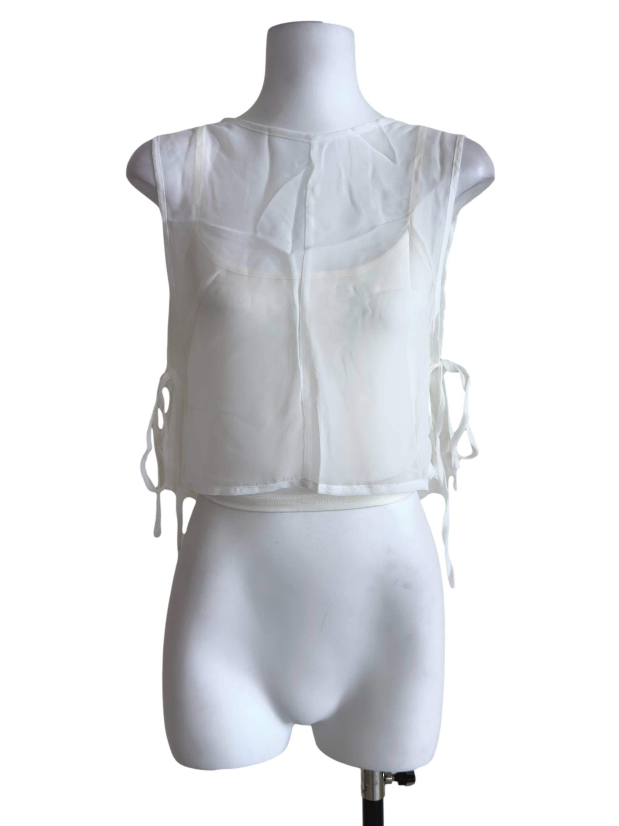 White Kyo Sheer Overlay Top