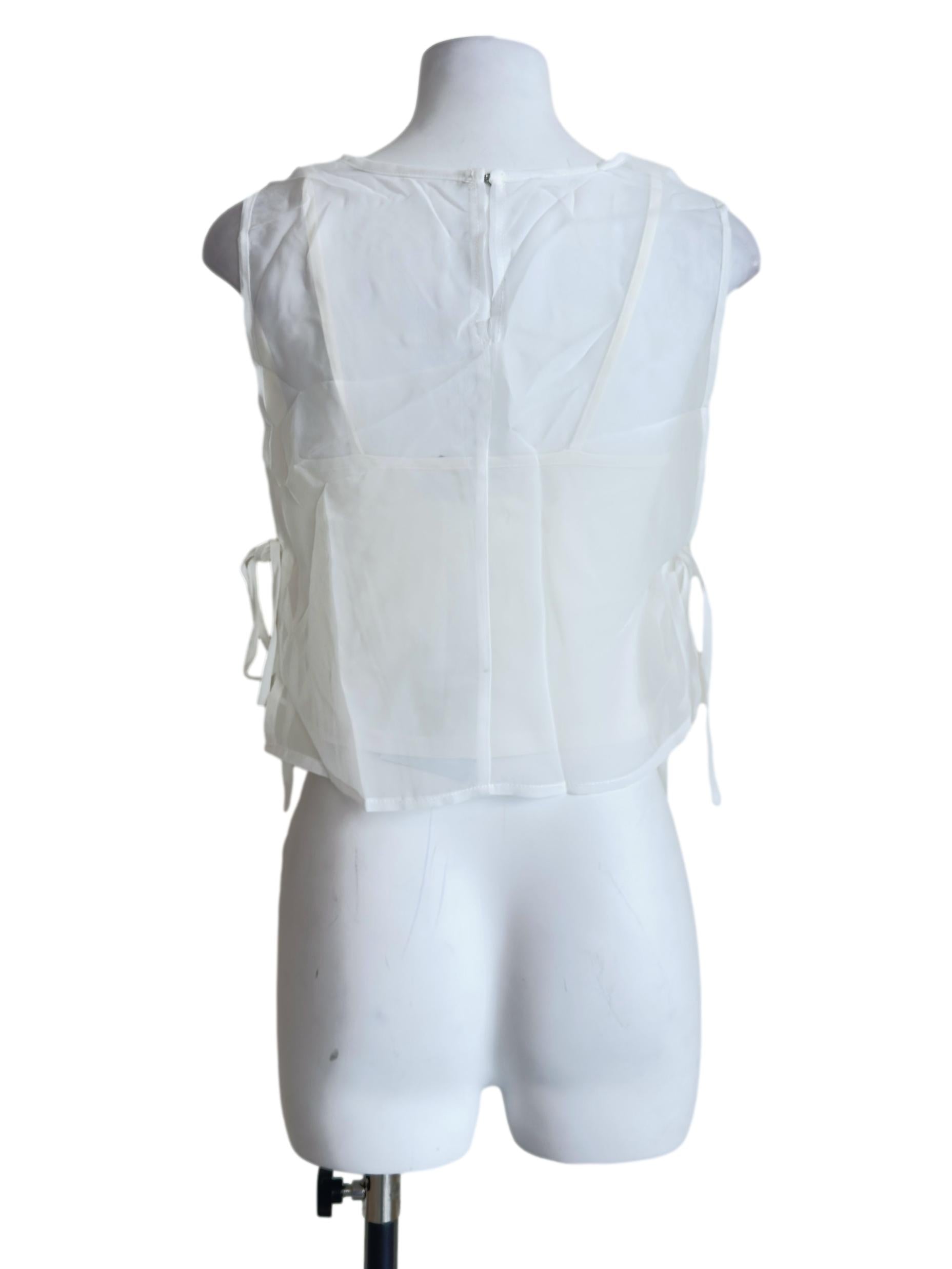 White Kyo Sheer Overlay Top