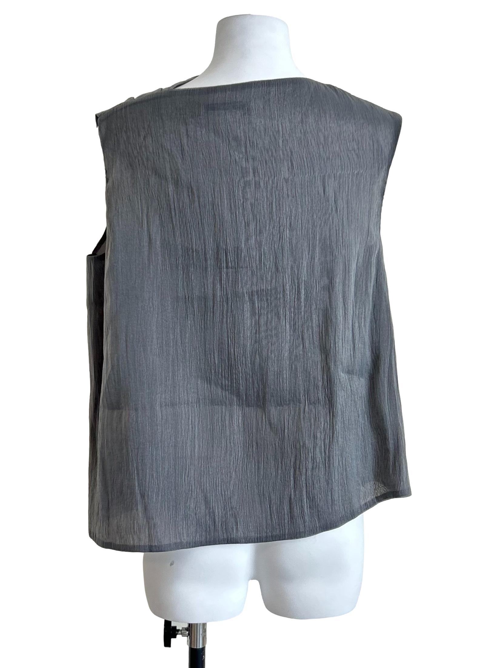 Grey Cowl Neck Sleeveless Top