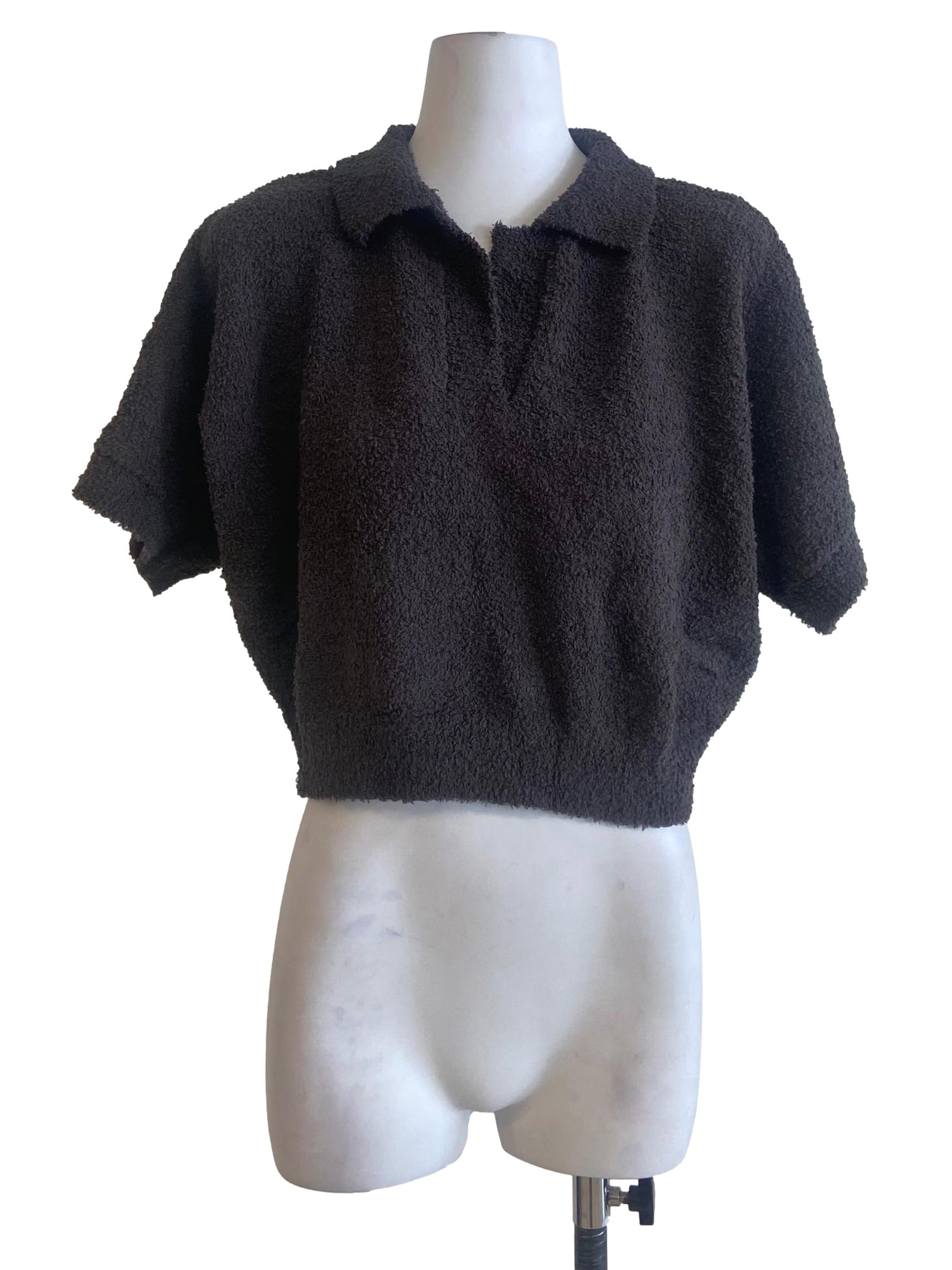 Pebble Grey Crop Blouse