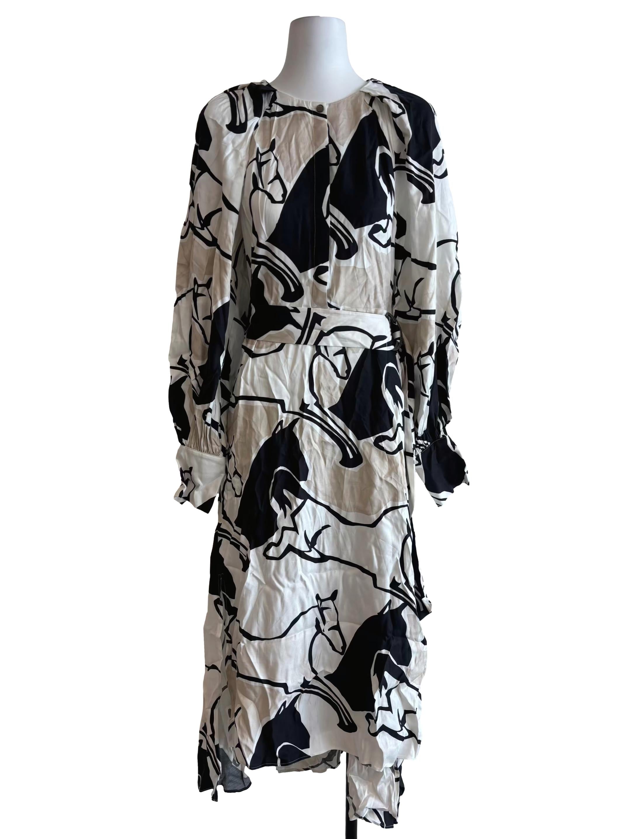 Black White Long Dress
