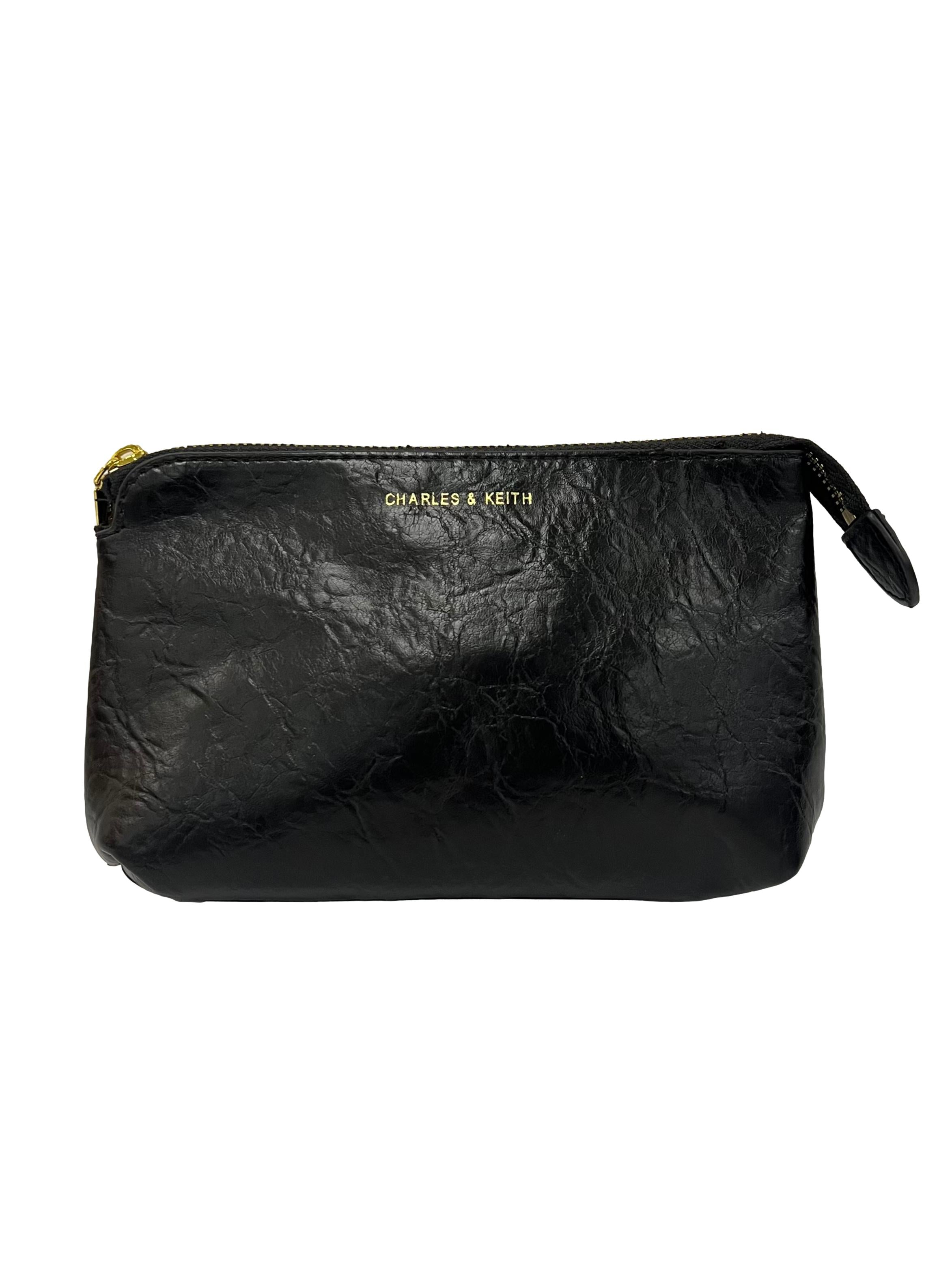 Black Leather Duo Double Chain Hobo Bag CSN