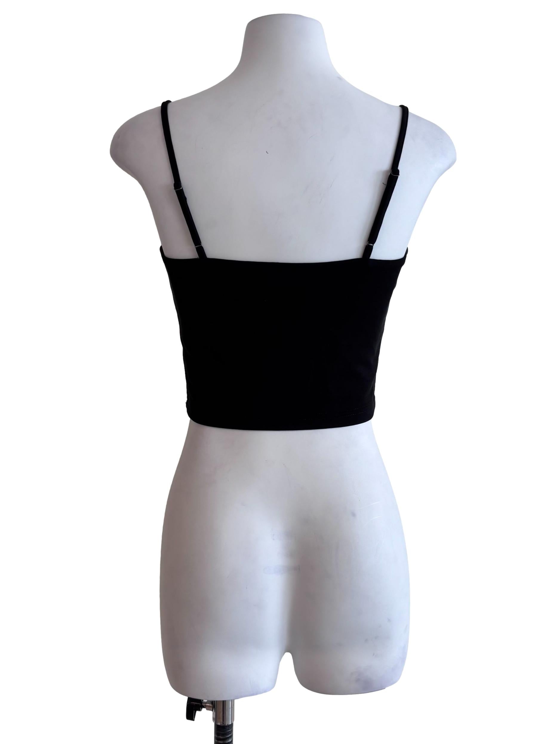 Jet Black Spaghetti Strap Crop Top