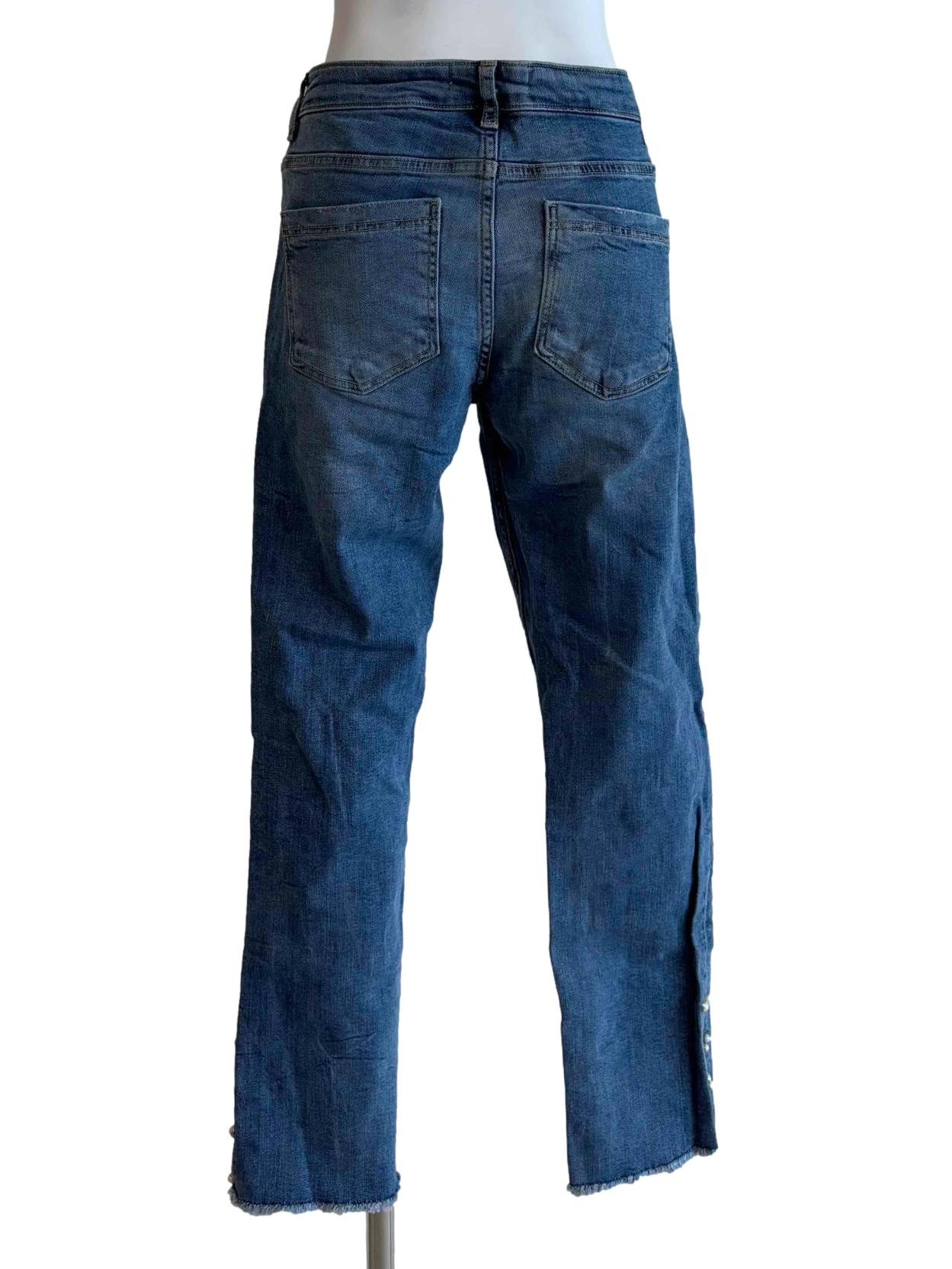 Blue Ripped Low Rise Skinny Jeans