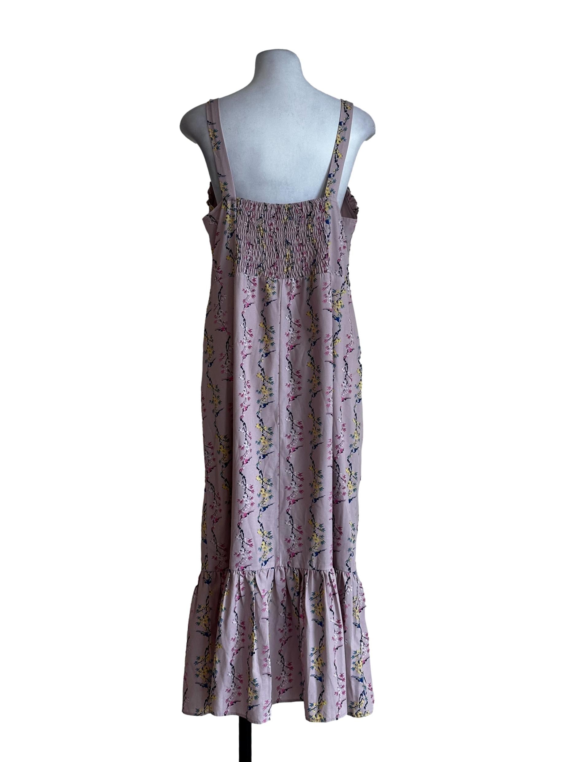 Rose Pink Floral Pattern Dress