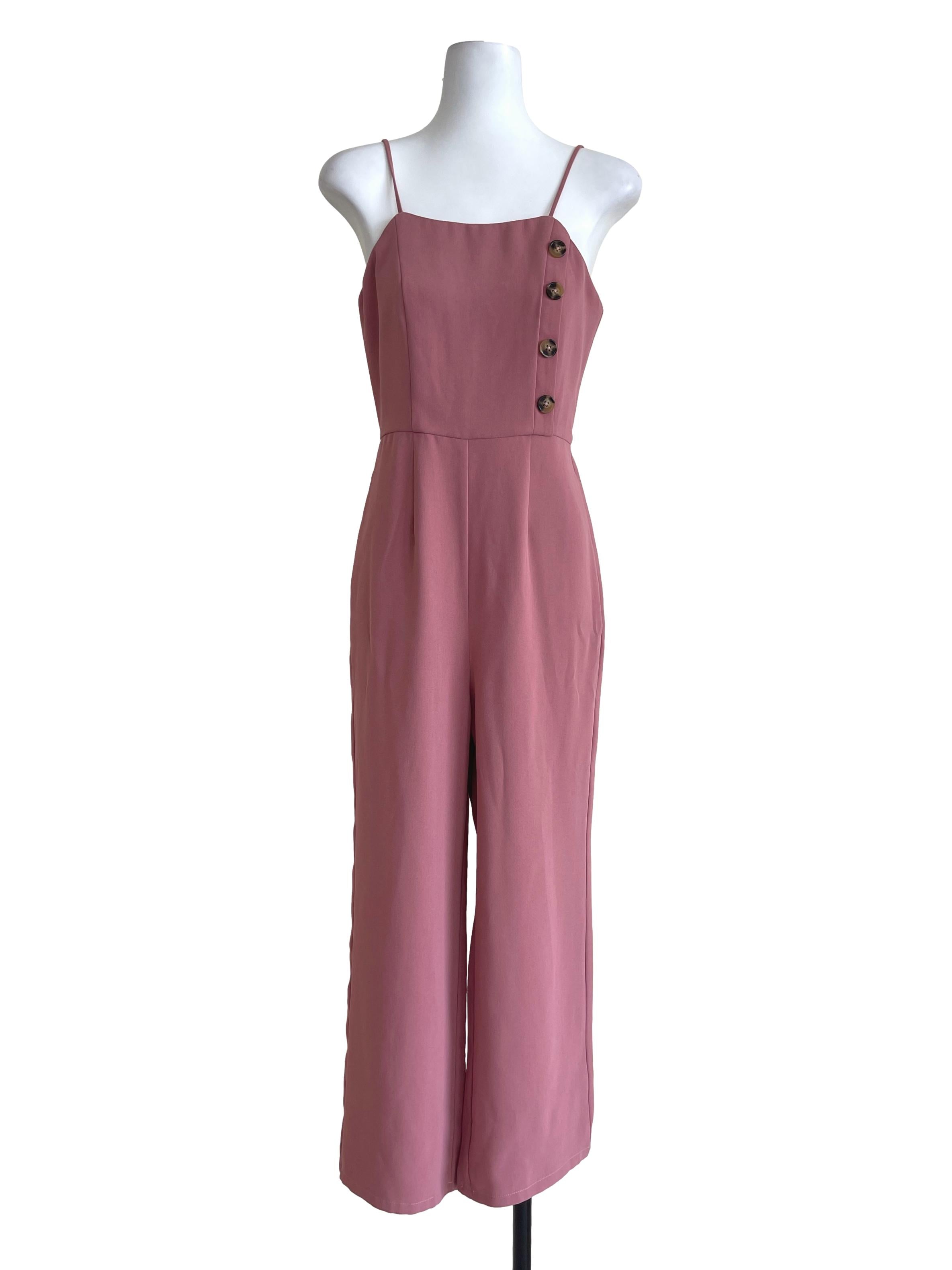 Pink Buttoned Overalls