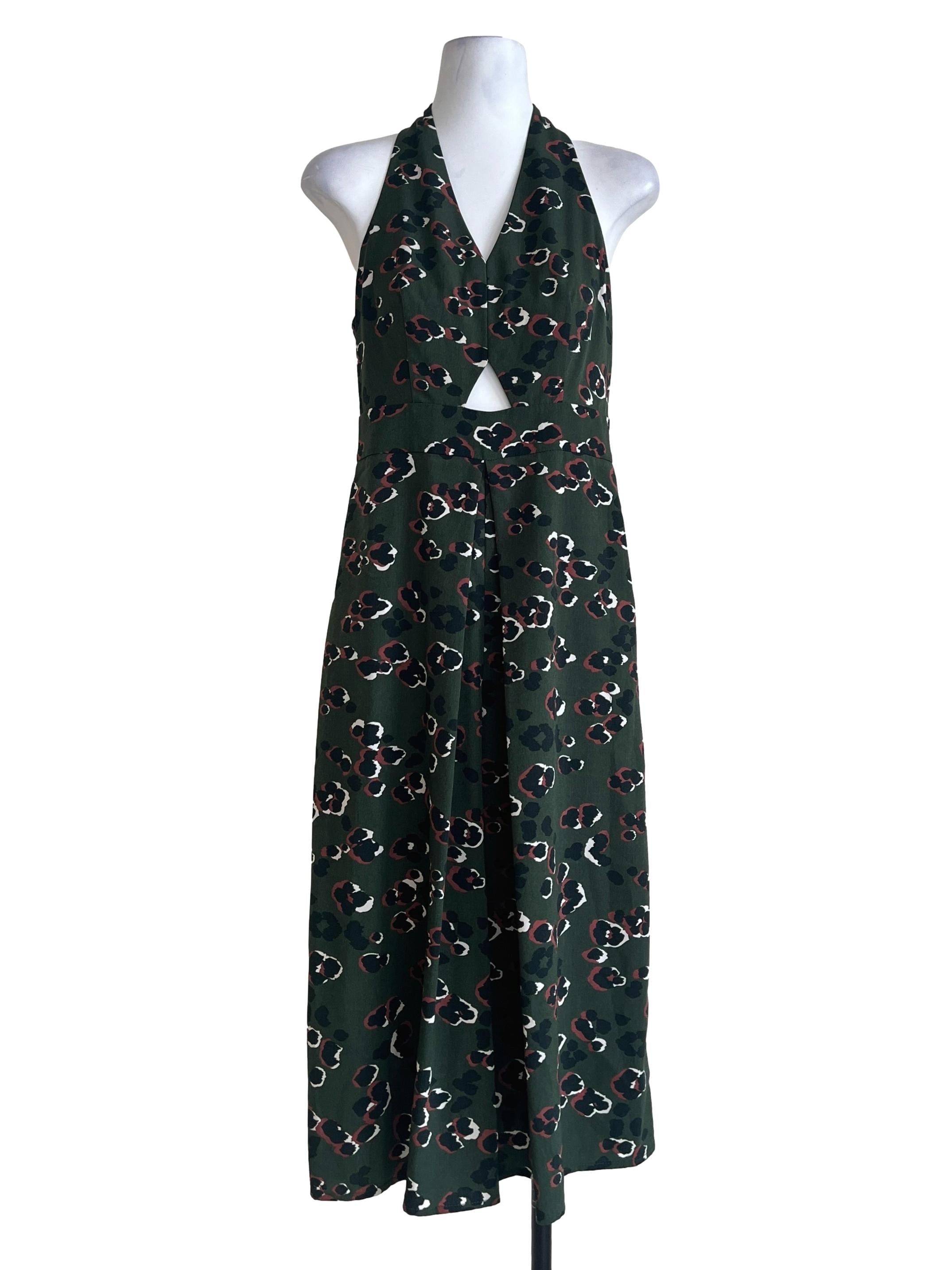 Basil Green Halter Strap Jumpsuit