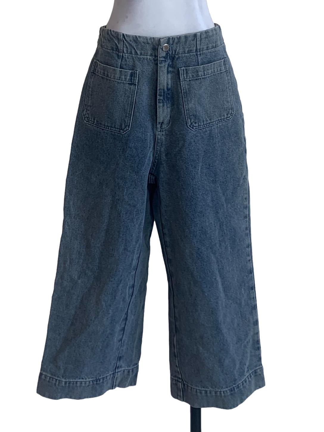 Denim Blue High Ankle Mom Jean