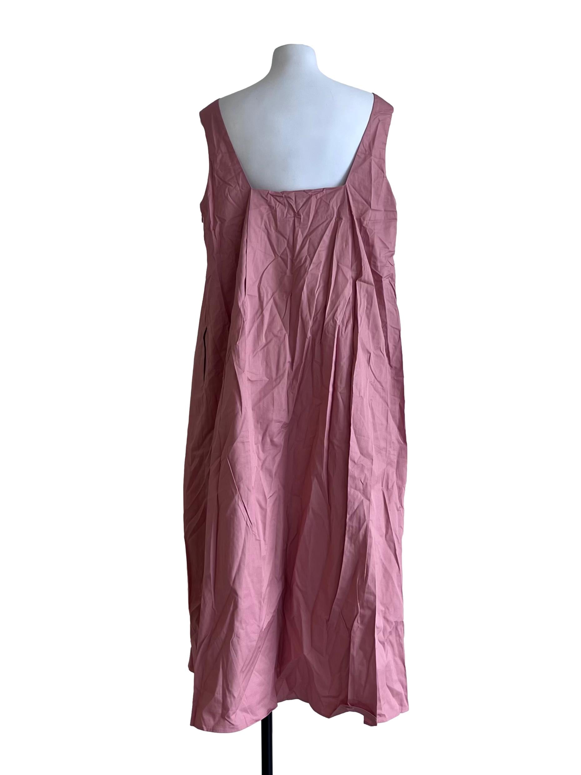 Pink Cotton Midi Tent Dress OSN