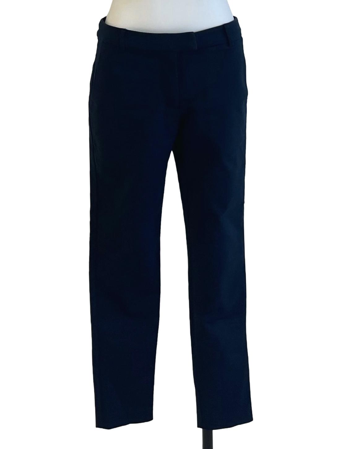 Navy Blue High-Waisted Straight Pants
