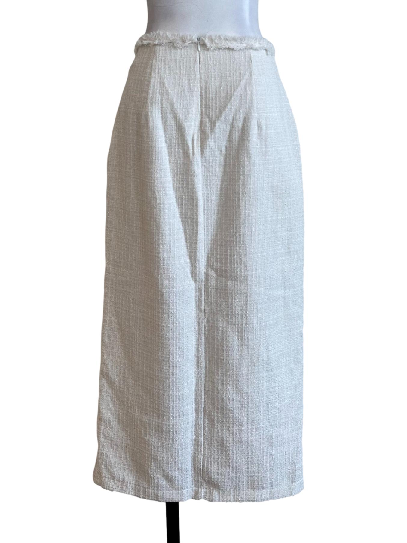 Egg Shell White Tweed Skirt