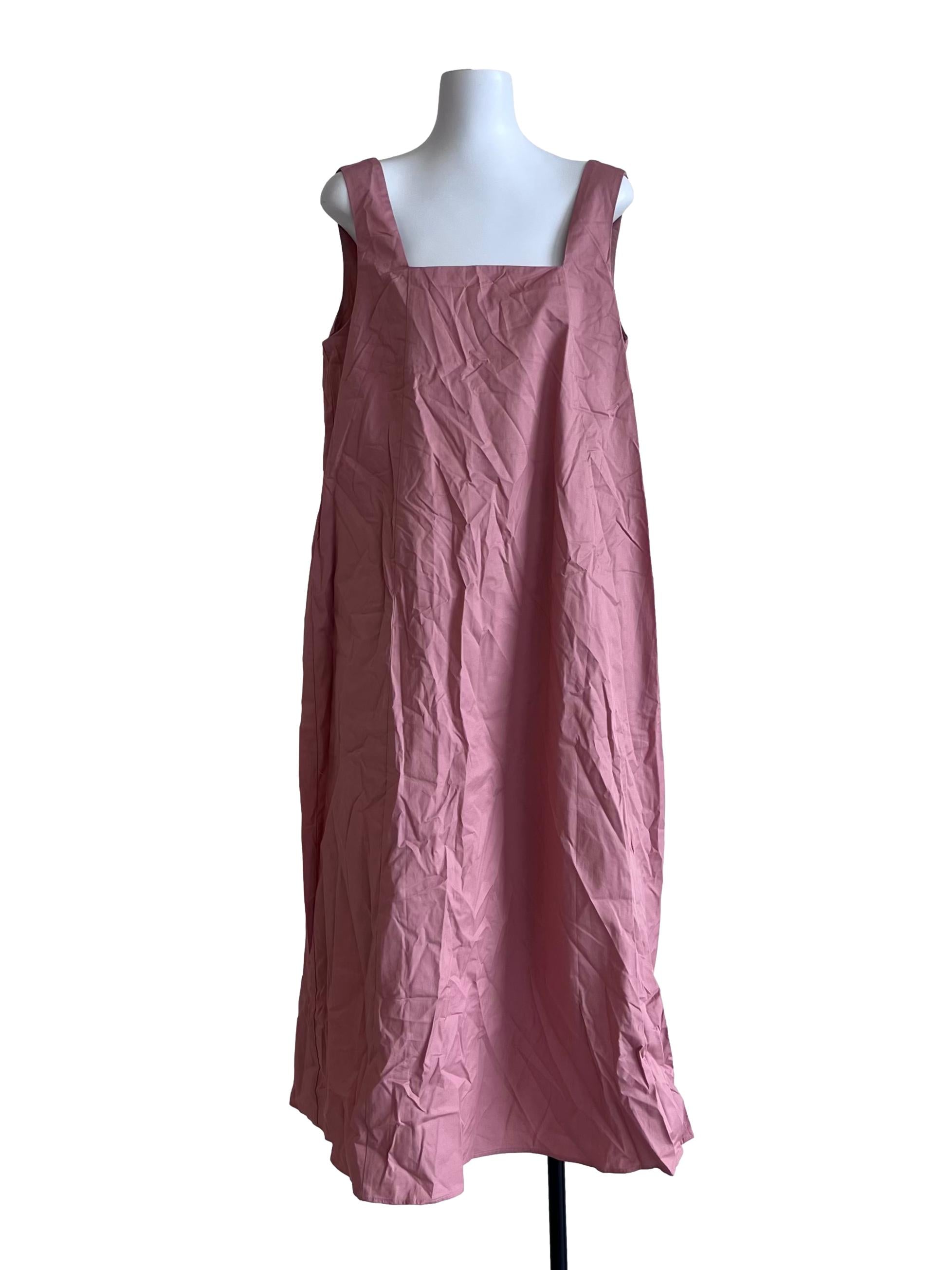 Pink Cotton Midi Tent Dress OSN