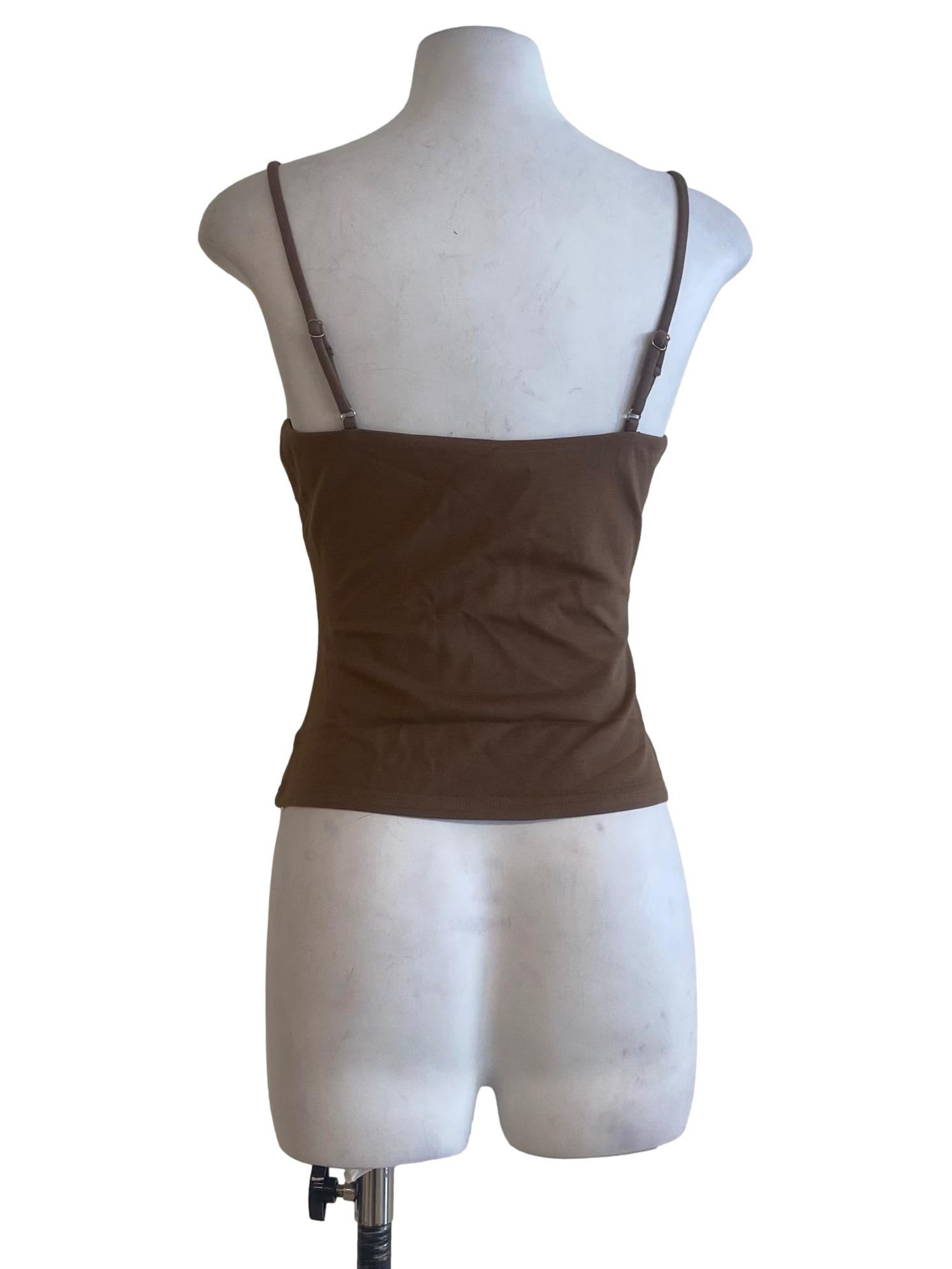 Peanut Brown Spaghetti Straps Fit Top