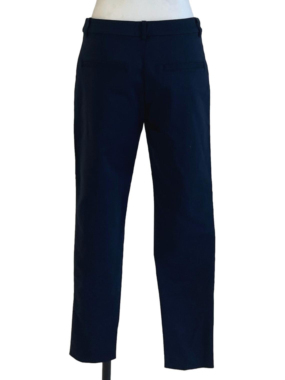 Navy Blue High-Waisted Straight Pants