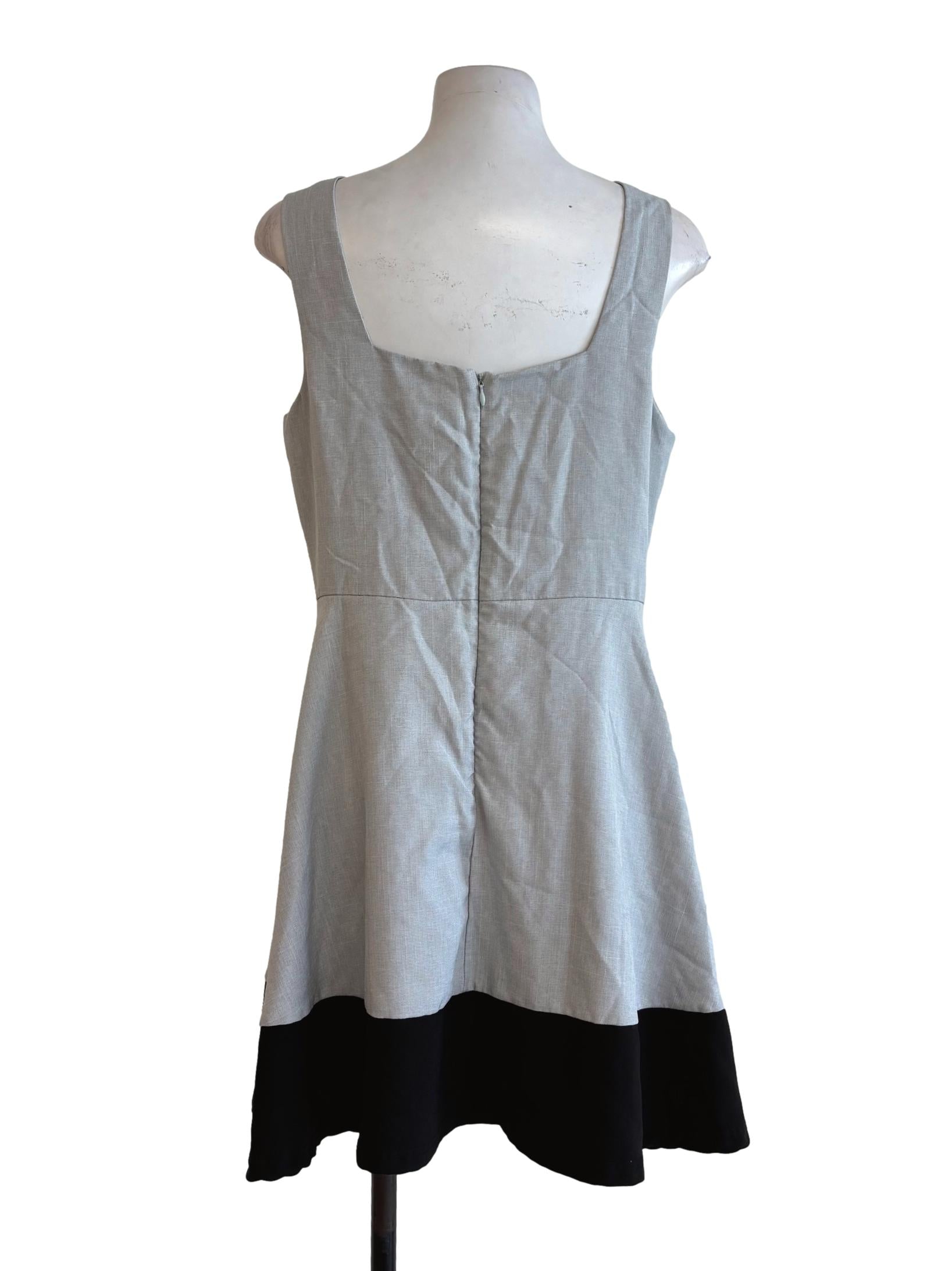 Silver Black A-Line Dress