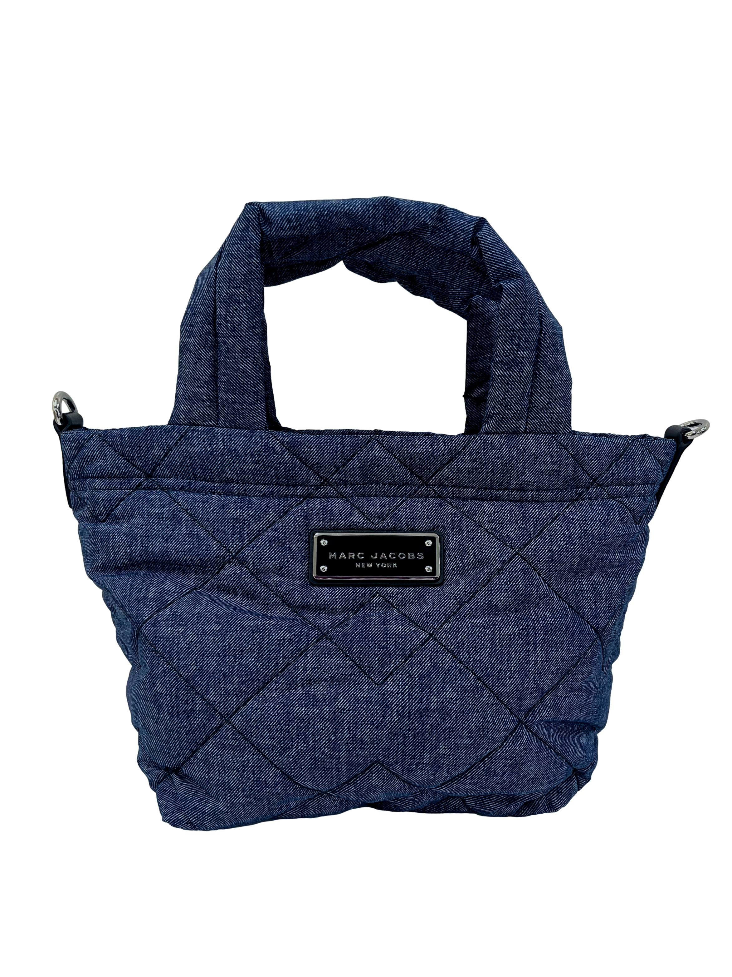 Blue Denim Effect Quilted Mini Tote Bag CSN