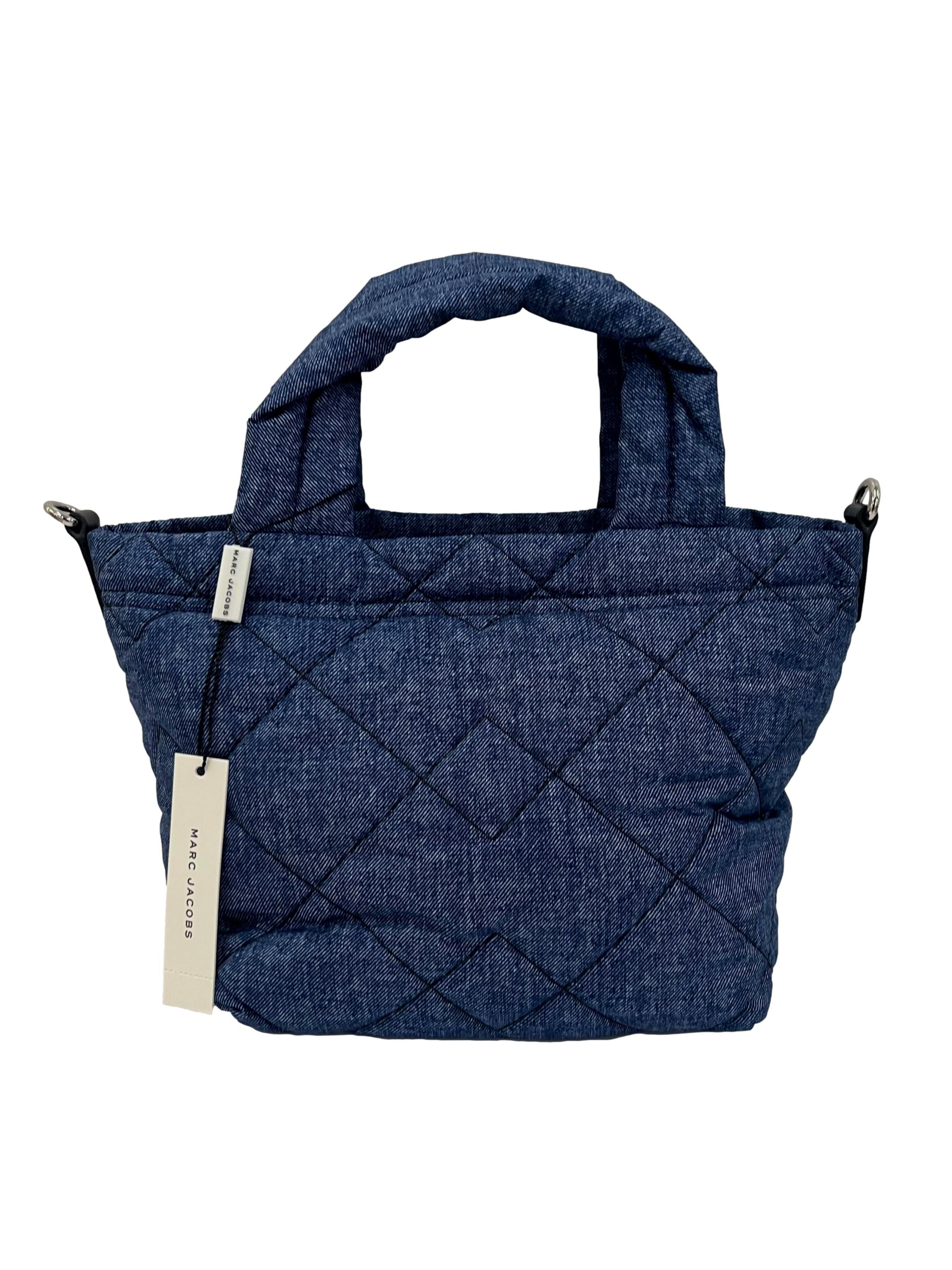 Blue Denim Effect Quilted Mini Tote Bag CSN