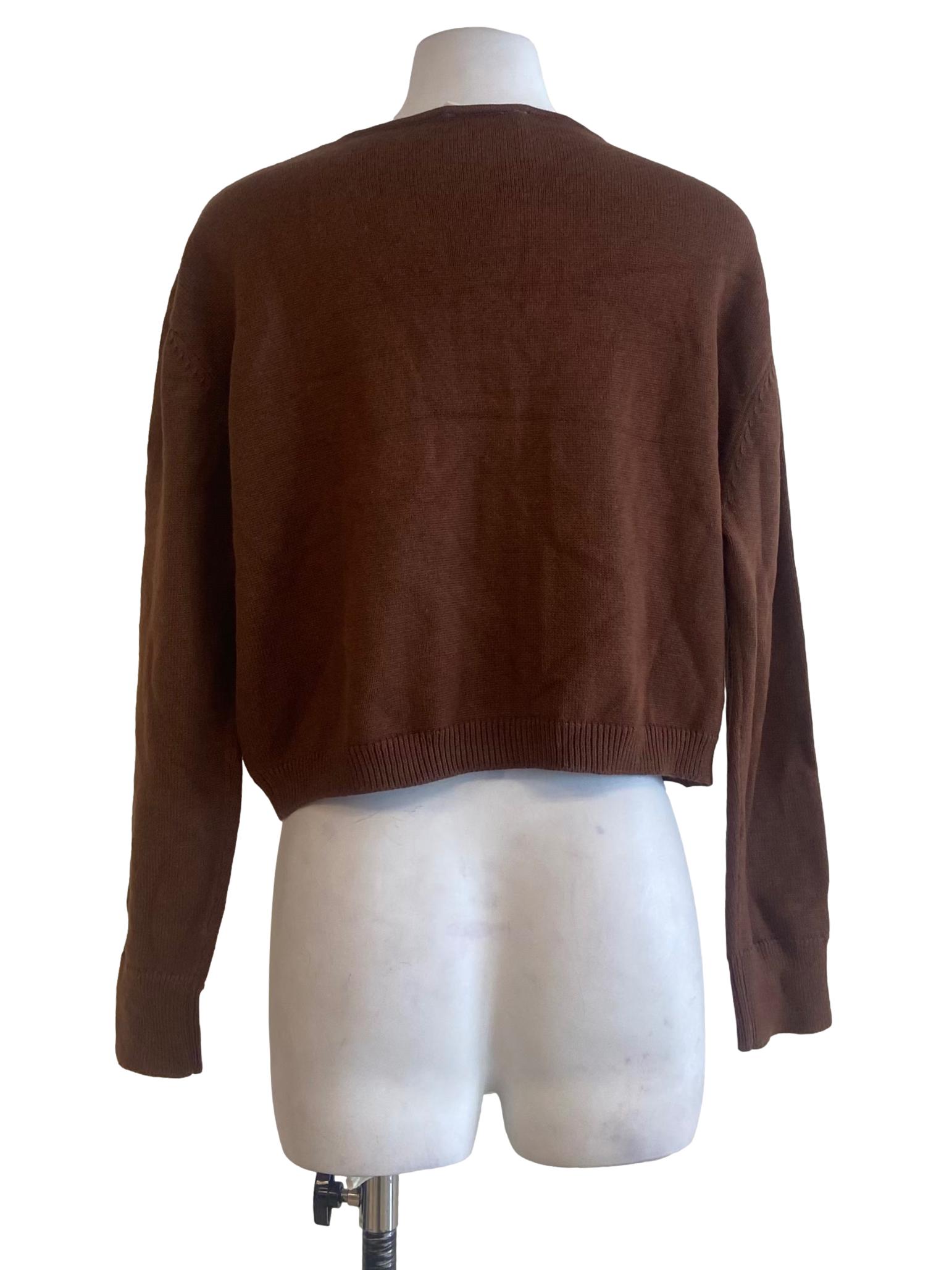 Cinnamon Brown Twill Cardigan