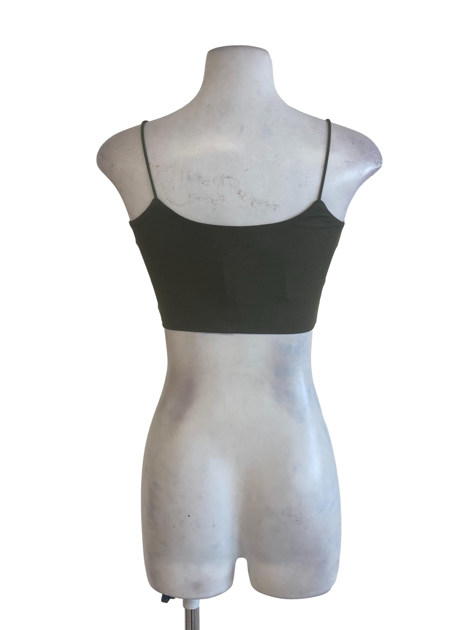 Crocodile Green Spaghetti Strap Crop Top