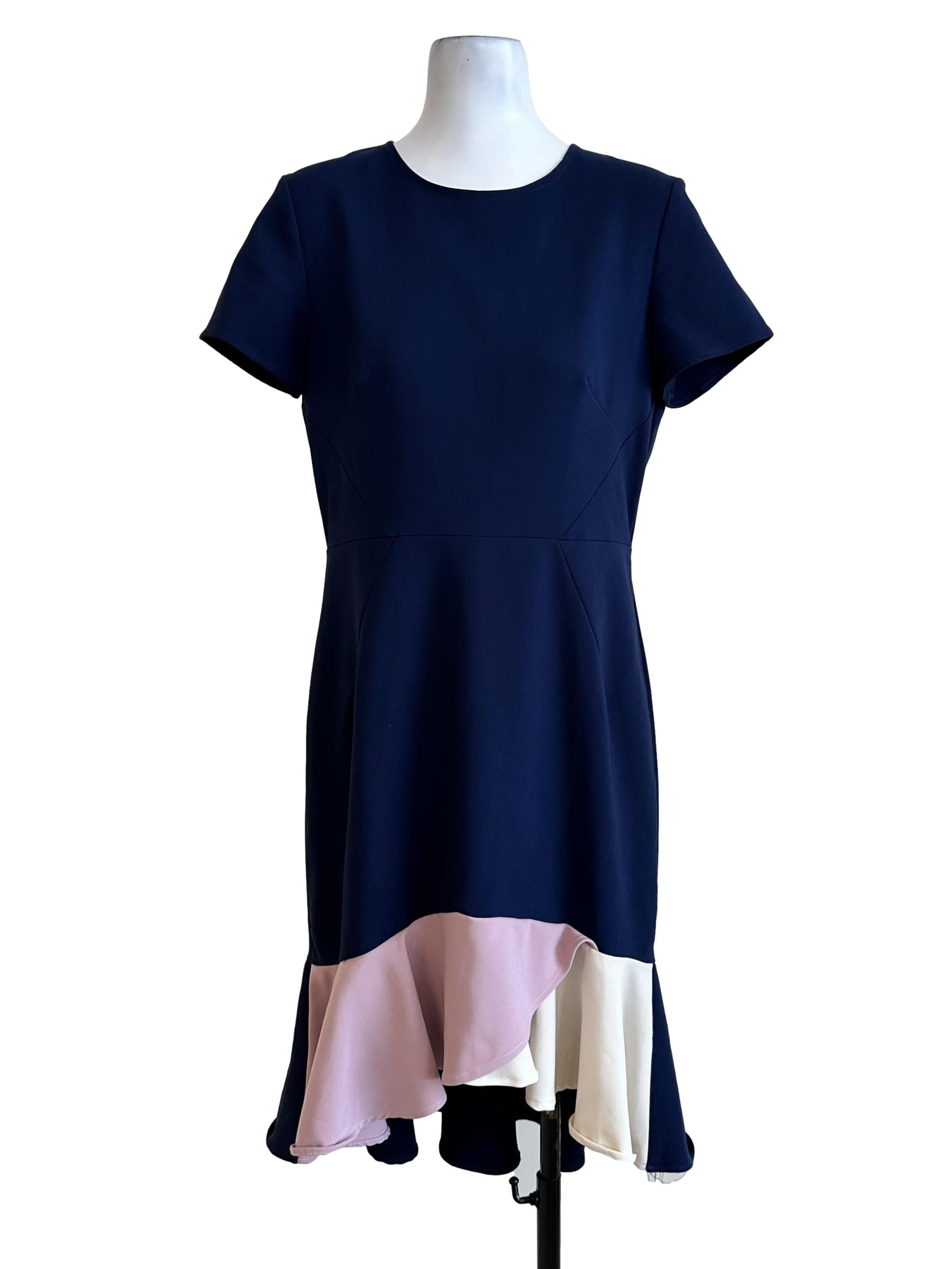 Berry Blue Roun Neck Midi Dress