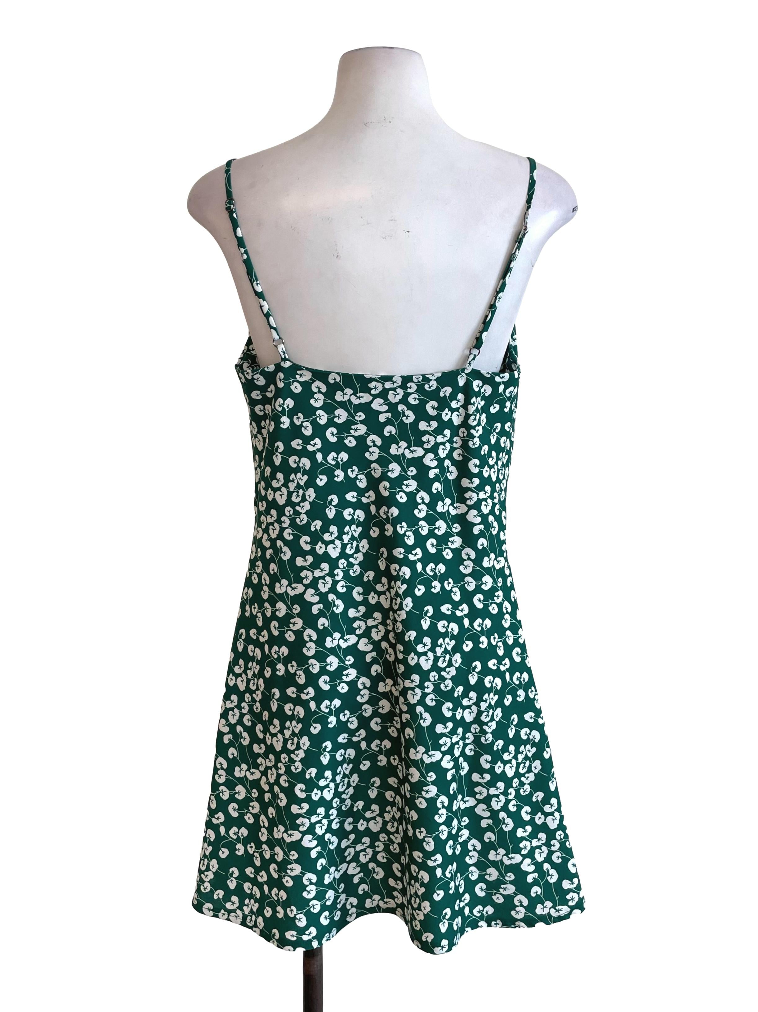 Pine Green Floral Cami Dress