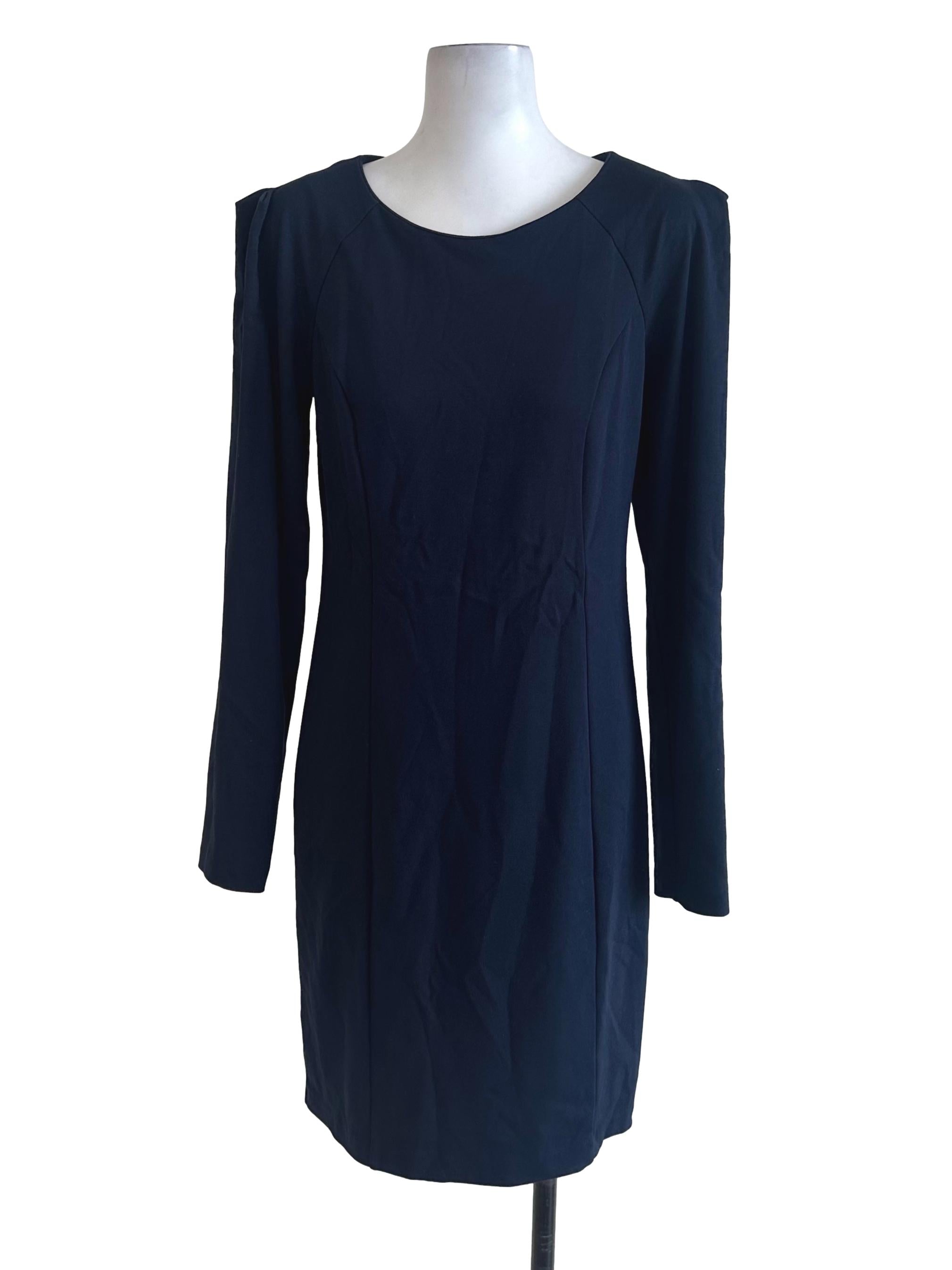 Mango Navy Blue Plain Dress | REFASH