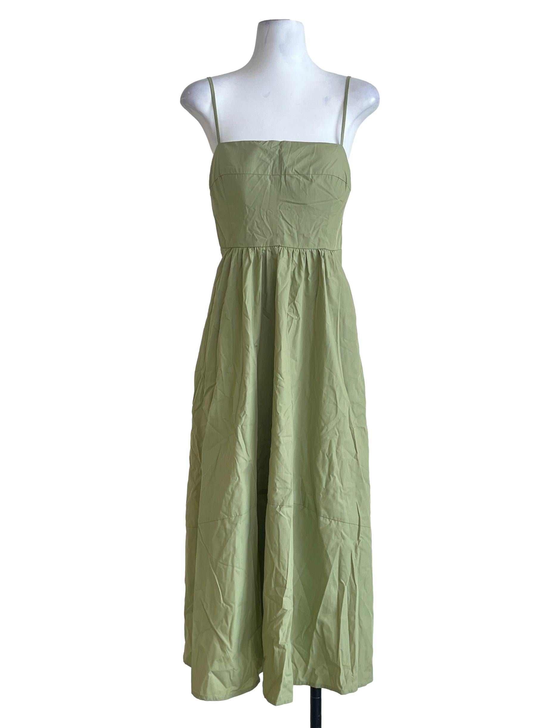 Pear Green Spaghetti Slip Dress