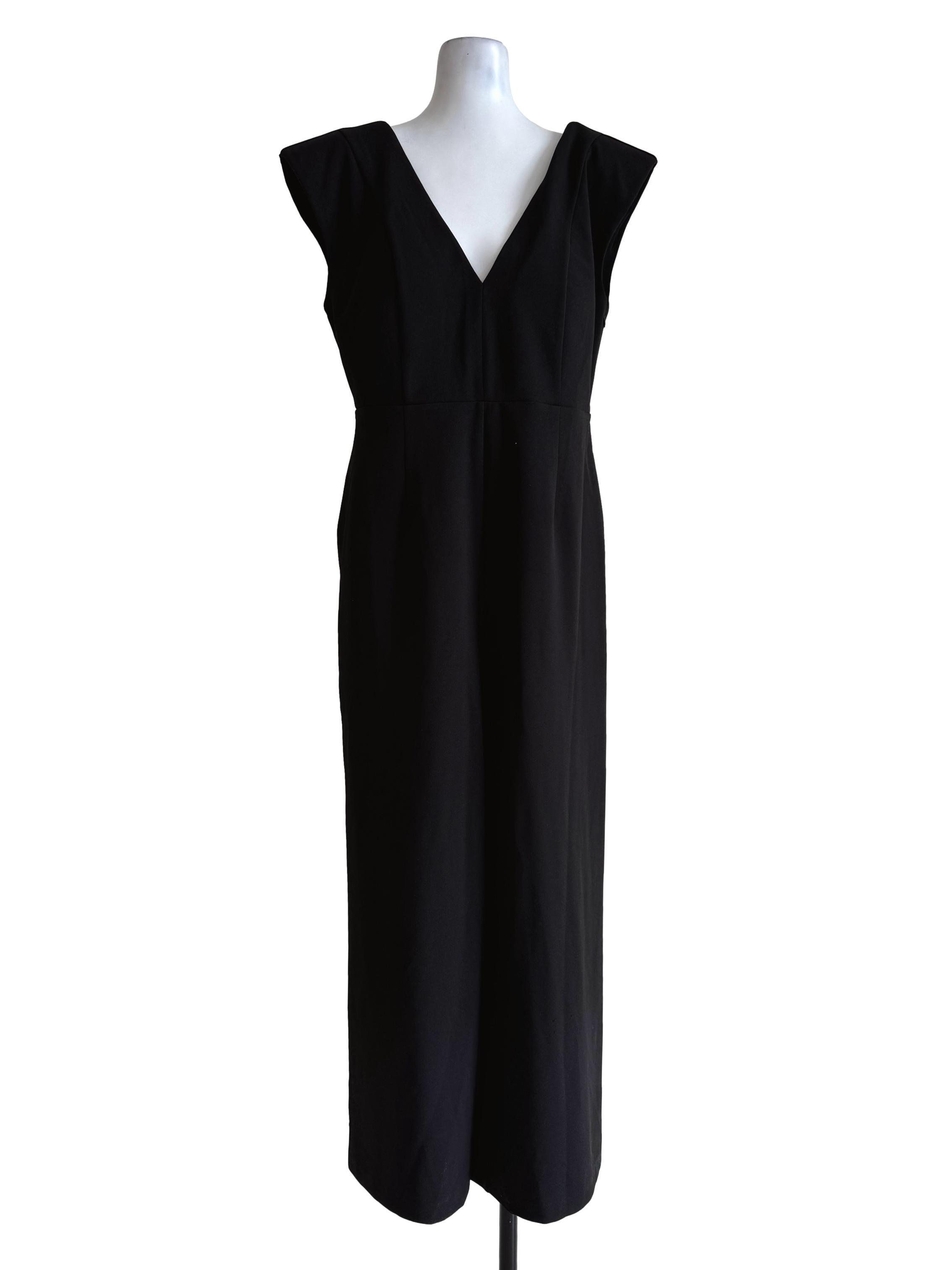 Jet Black V Neck Jumpsuit