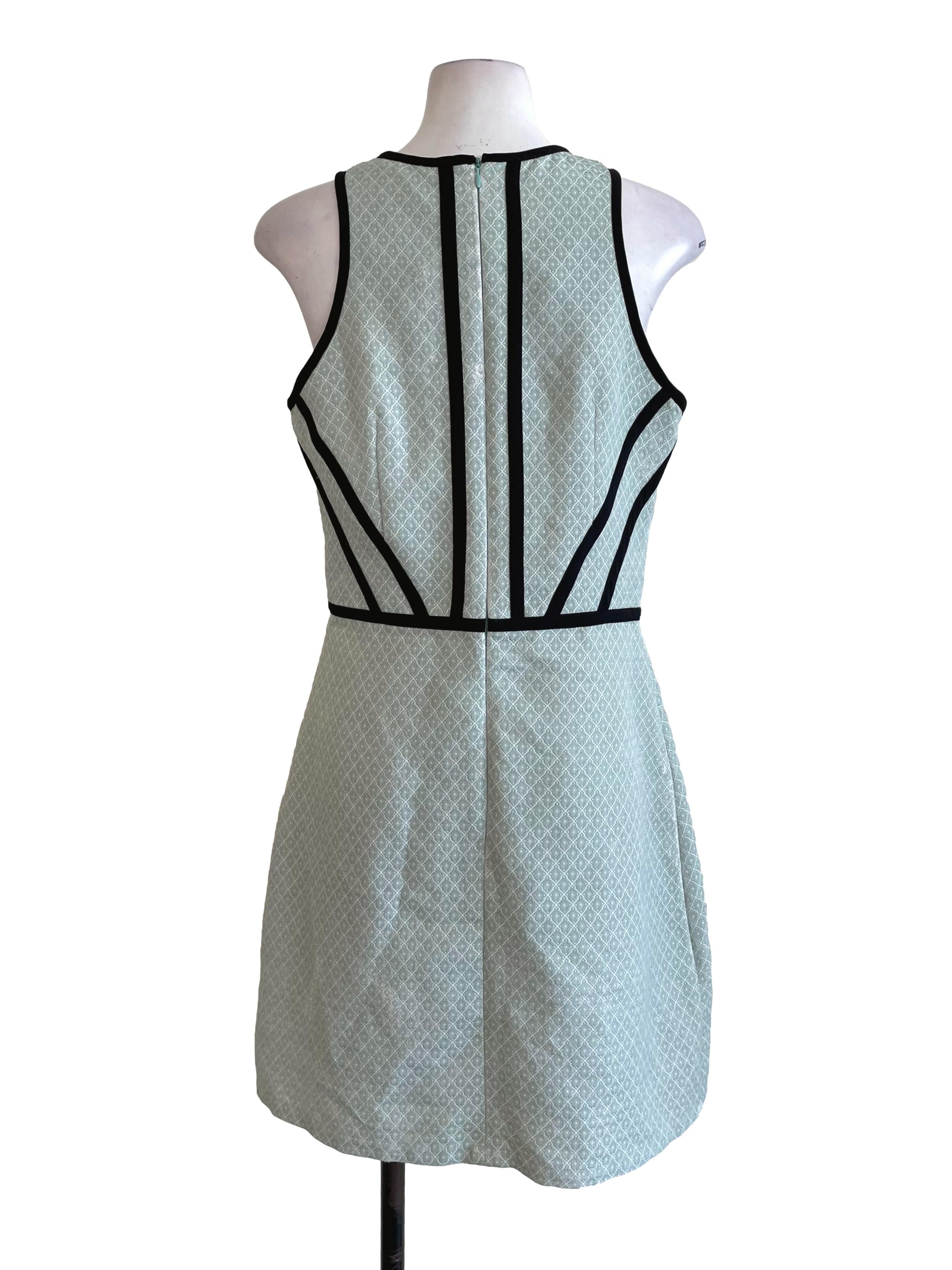 Light Mint Black Contrast Pegged Dress