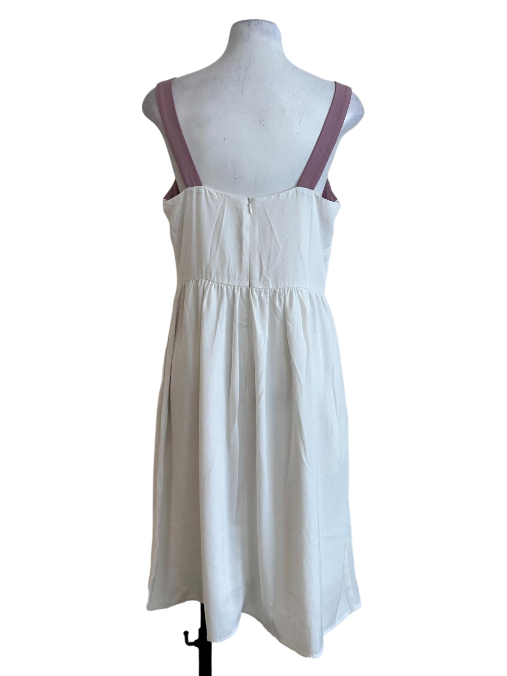 Porcelain White Flower Embroidered Midi Dress