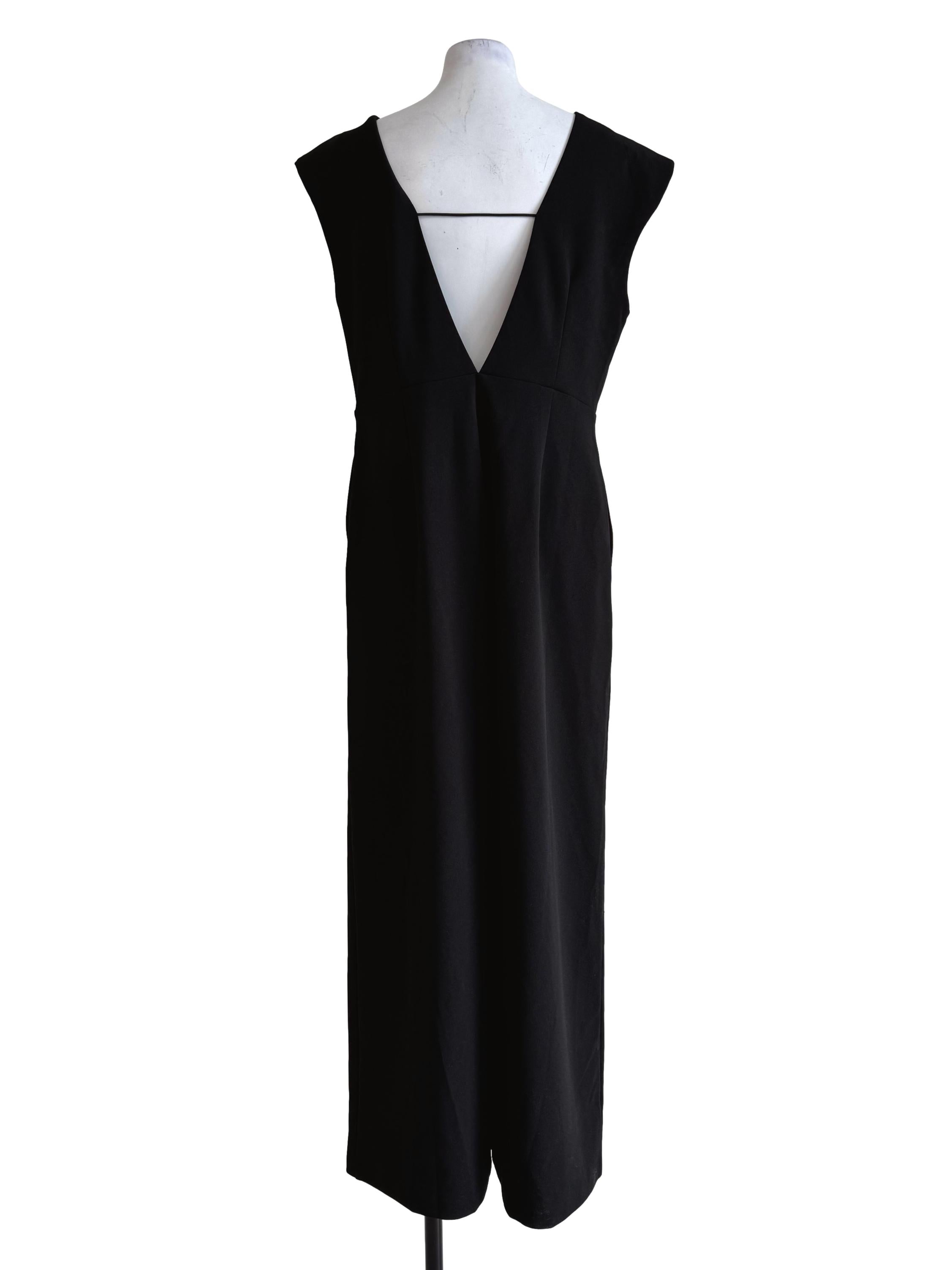 Jet Black V Neck Jumpsuit