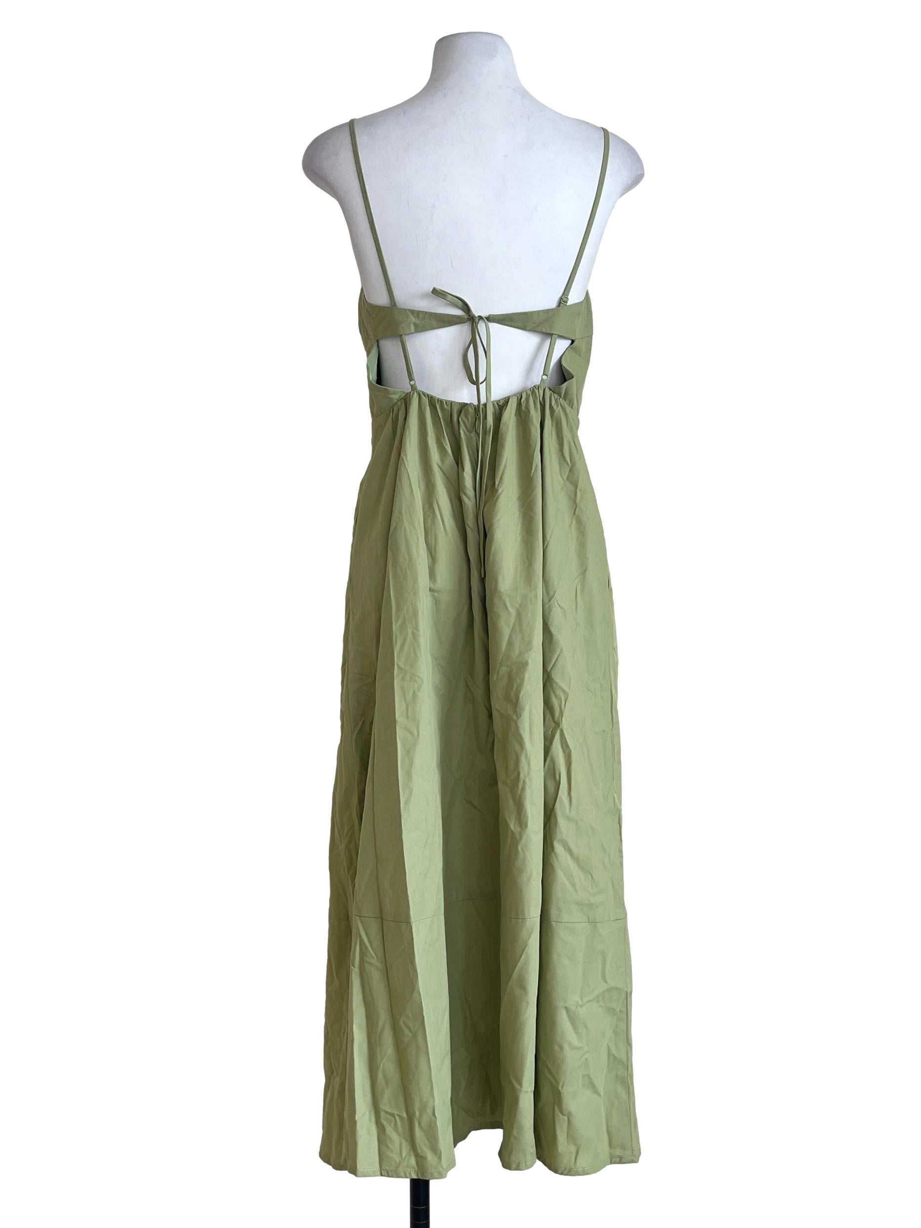 Pear Green Spaghetti Slip Dress