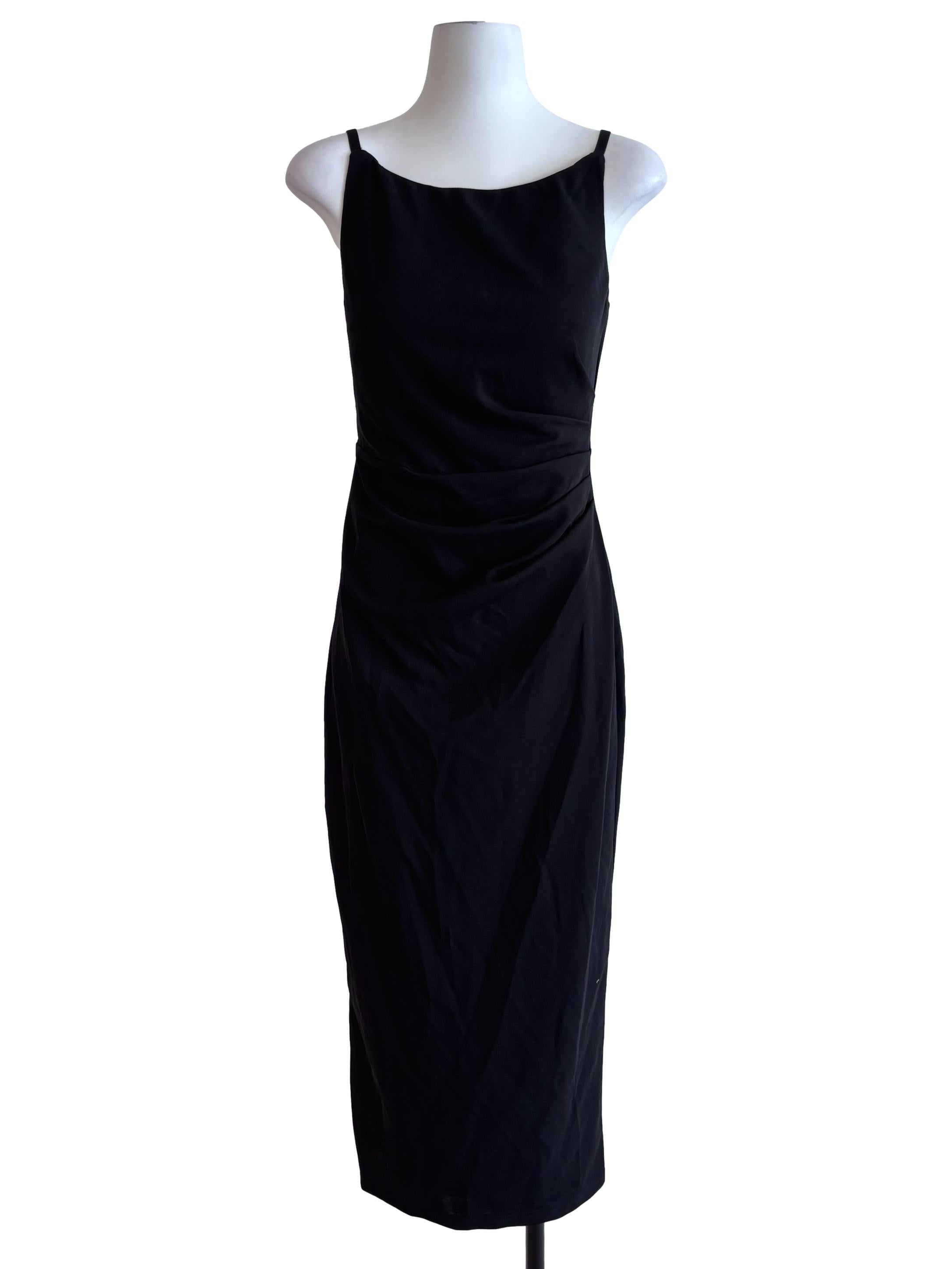 Jet Black Sabrina Neck Dress
